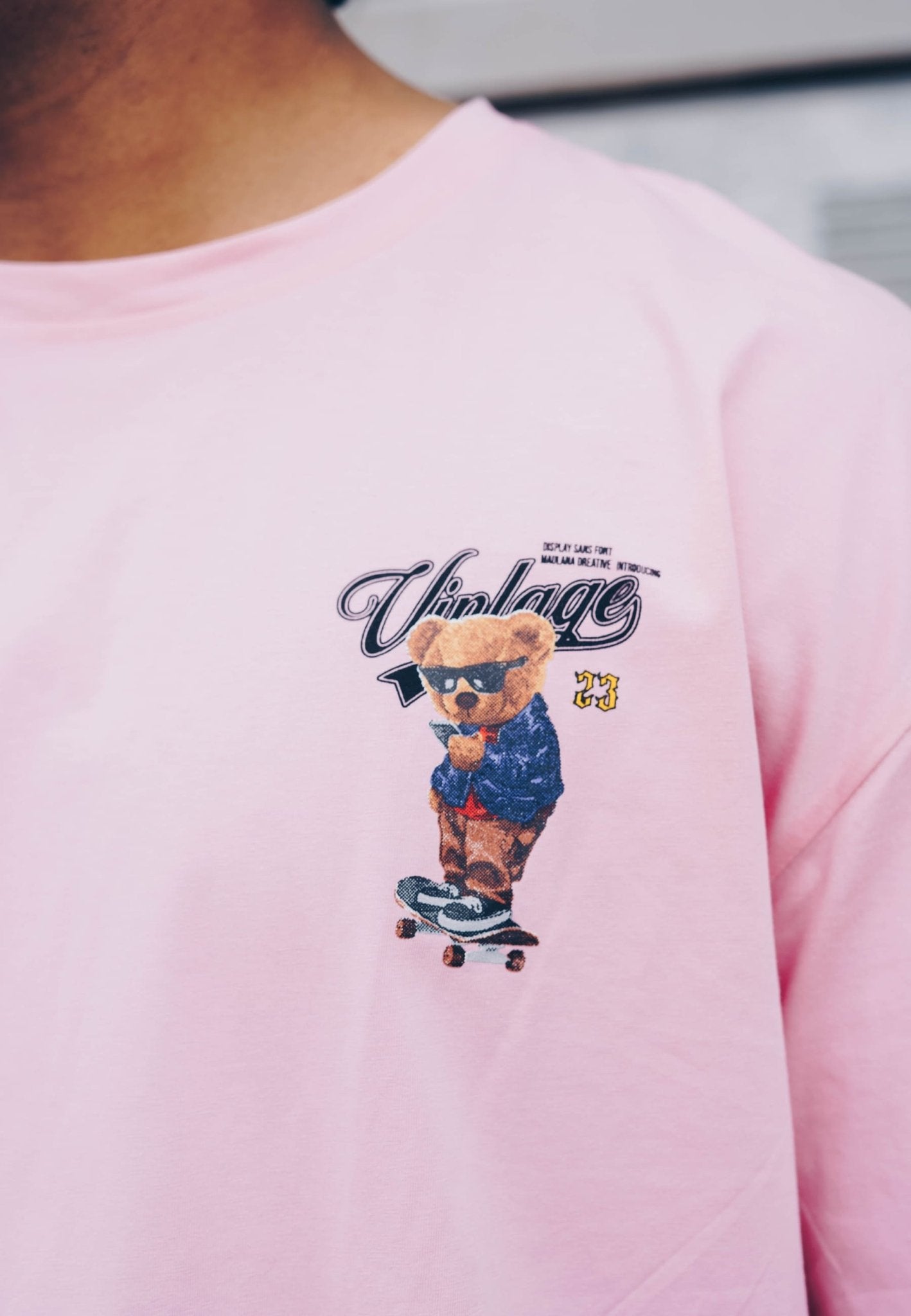 CAMISETA ROSA VANTAGE BEAR OVERSIZED TEE - AREA ZERO