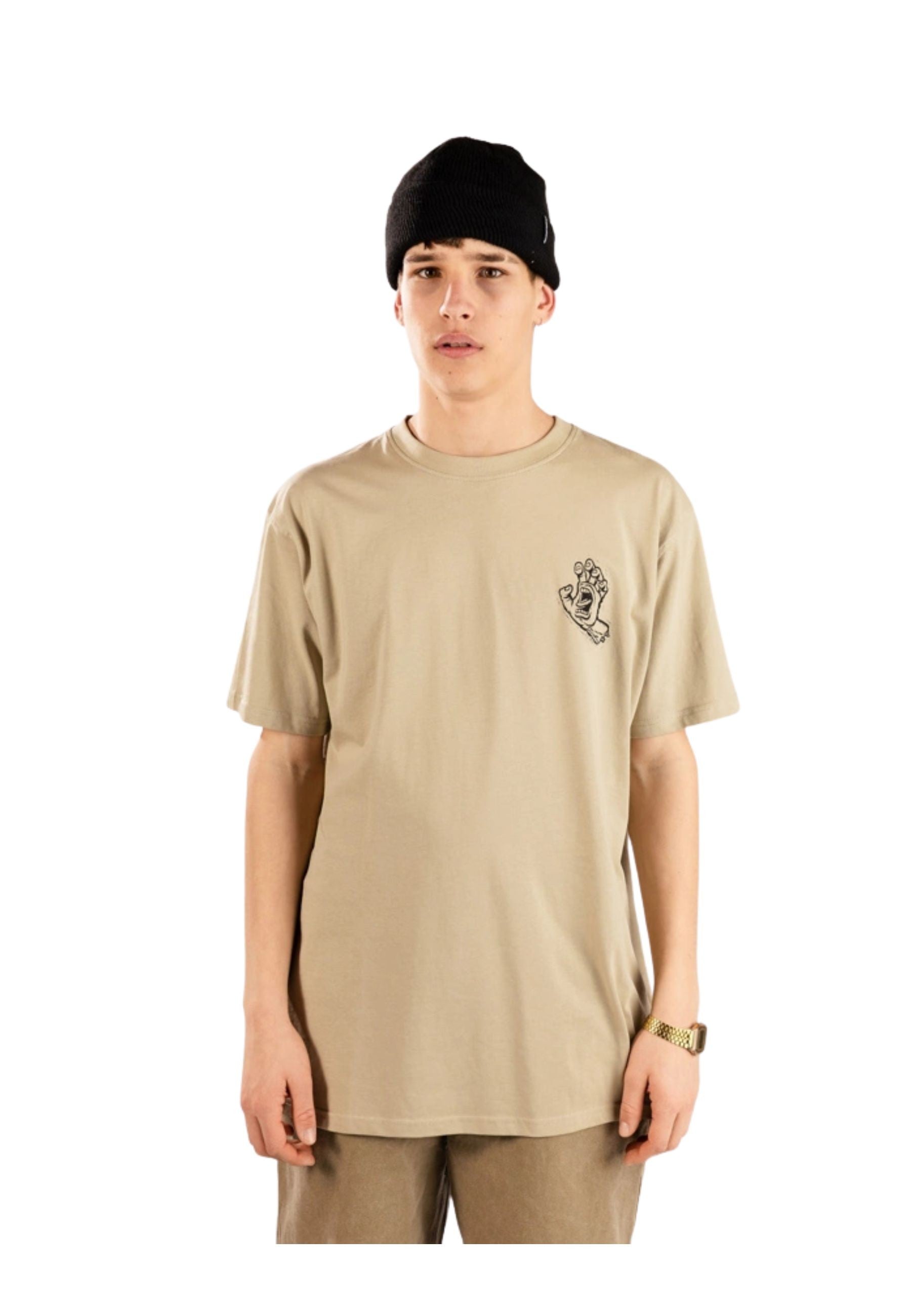CAMISETA SANTA CRUZ BEIGE STAMPED SCREAMING HAND TEE