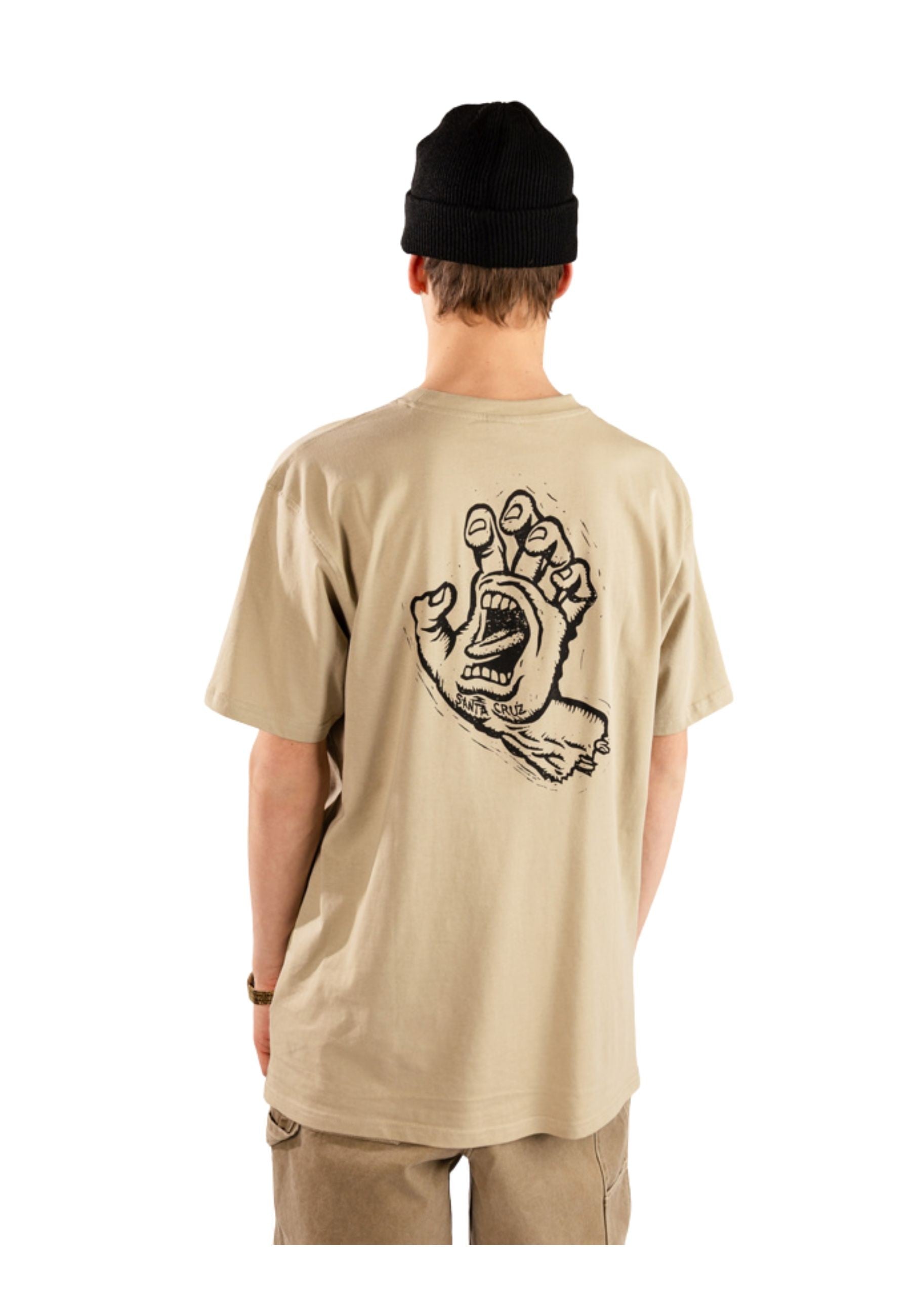 CAMISETA SANTA CRUZ BEIGE STAMPED SCREAMING HAND TEE