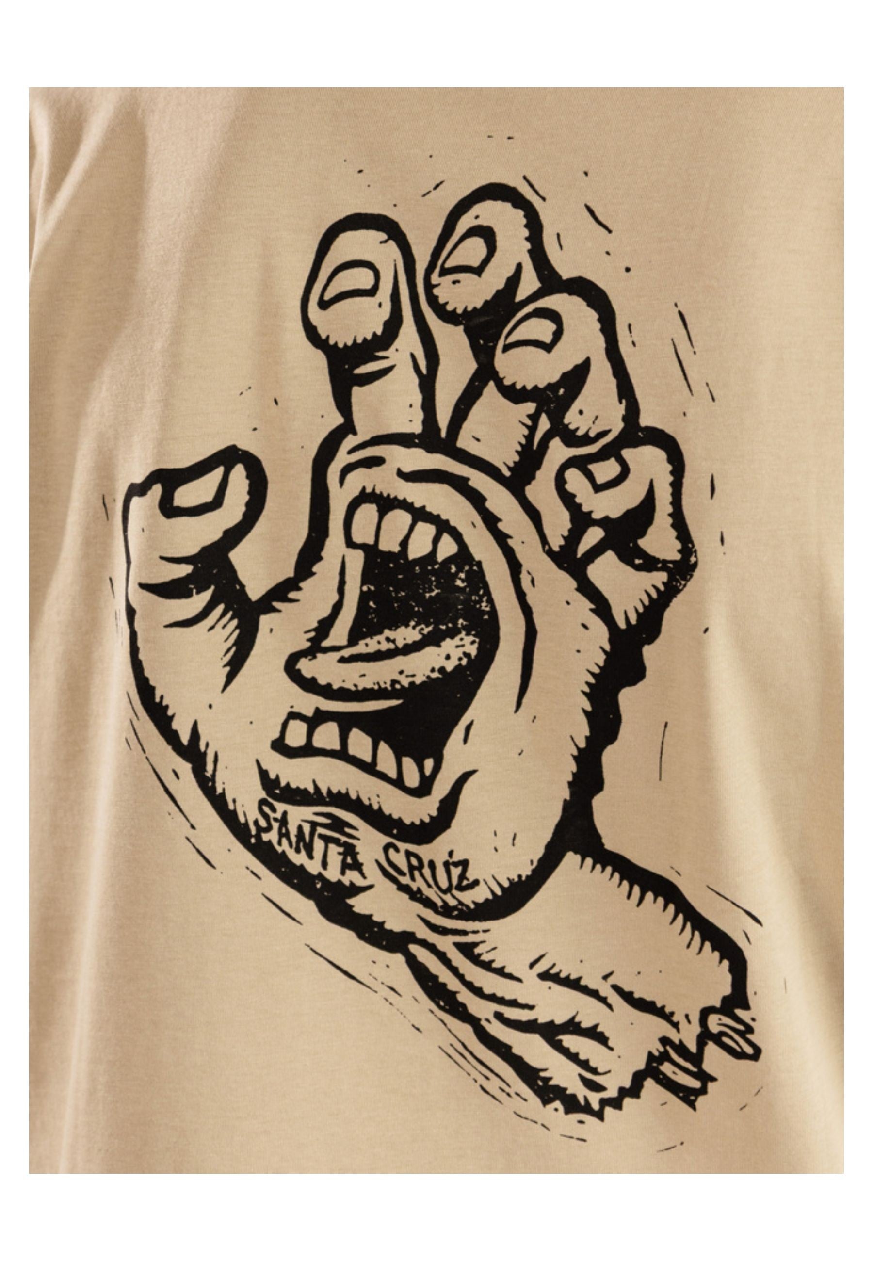 CAMISETA SANTA CRUZ BEIGE STAMPED SCREAMING HAND TEE