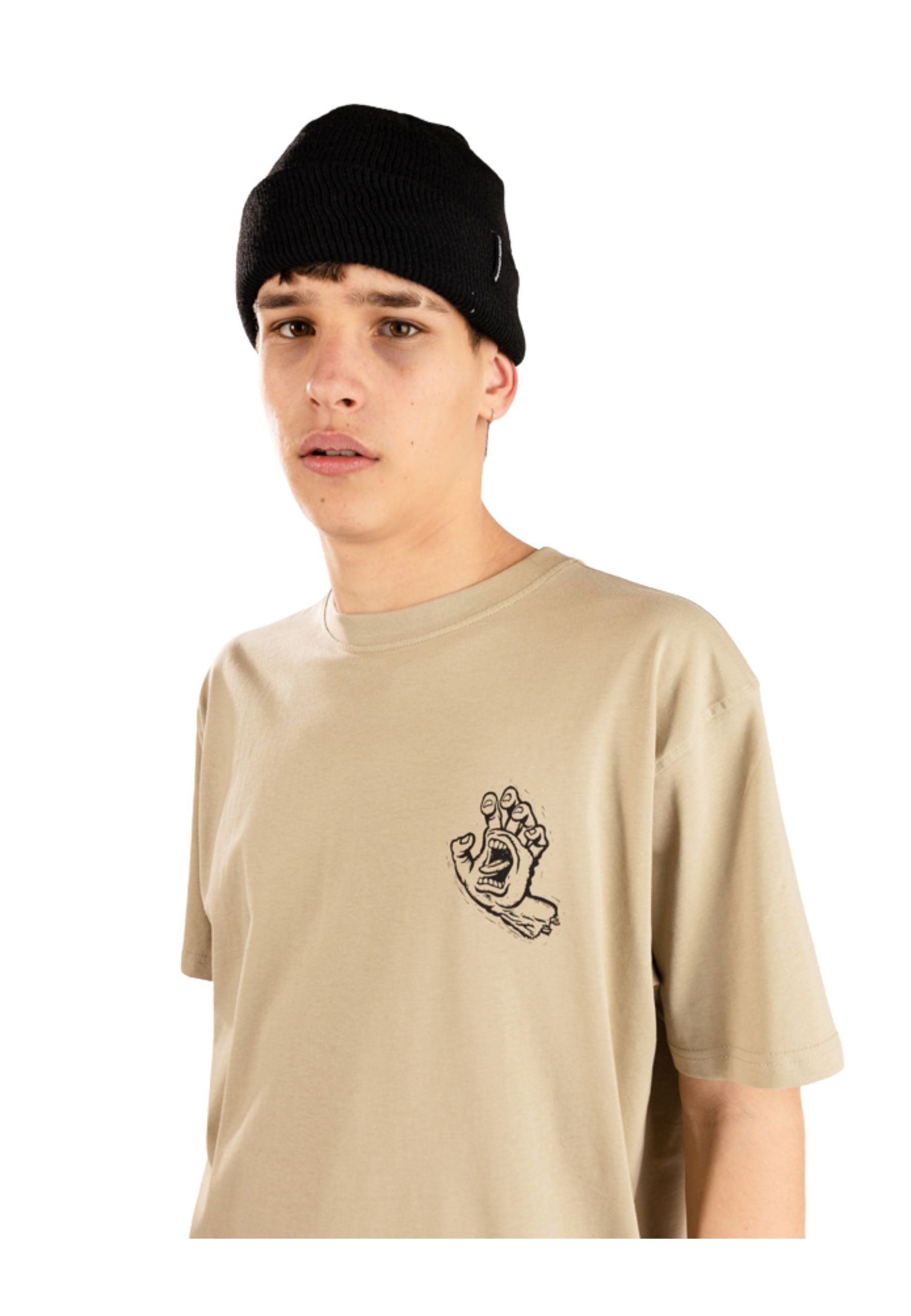 CAMISETA SANTA CRUZ BEIGE STAMPED SCREAMING HAND TEE