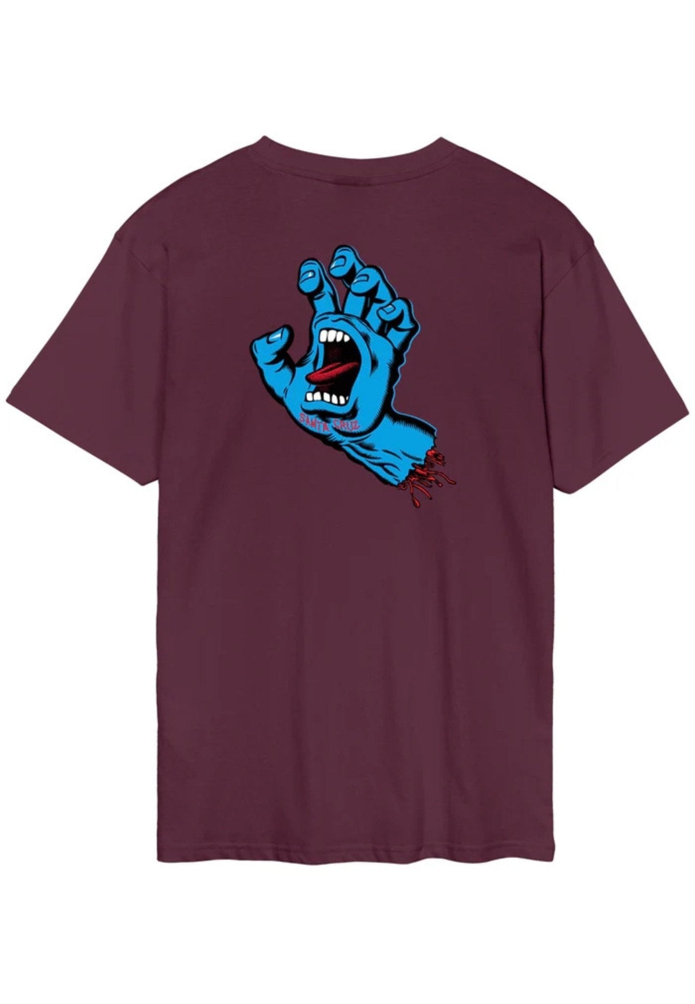 CAMISETA SANTA CRUZ GRANATE DARK CHERRY SCREAMING HAND CHEST LOGO - AREA ZERO