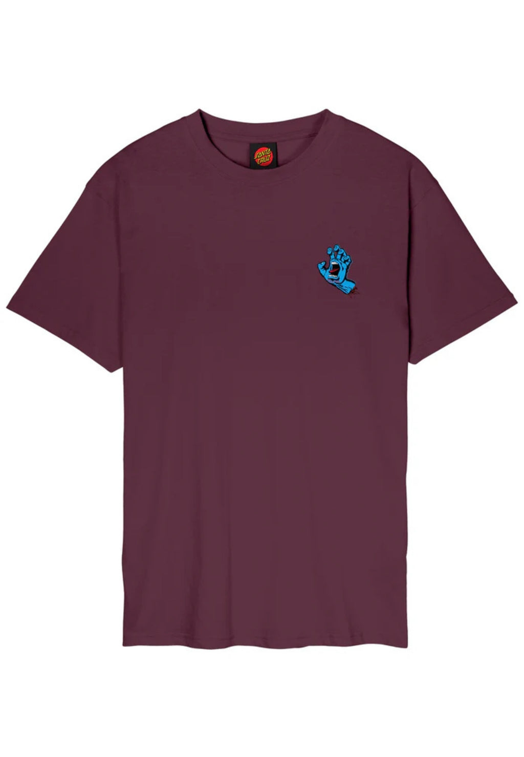 CAMISETA SANTA CRUZ GRANATE DARK CHERRY SCREAMING HAND CHEST LOGO