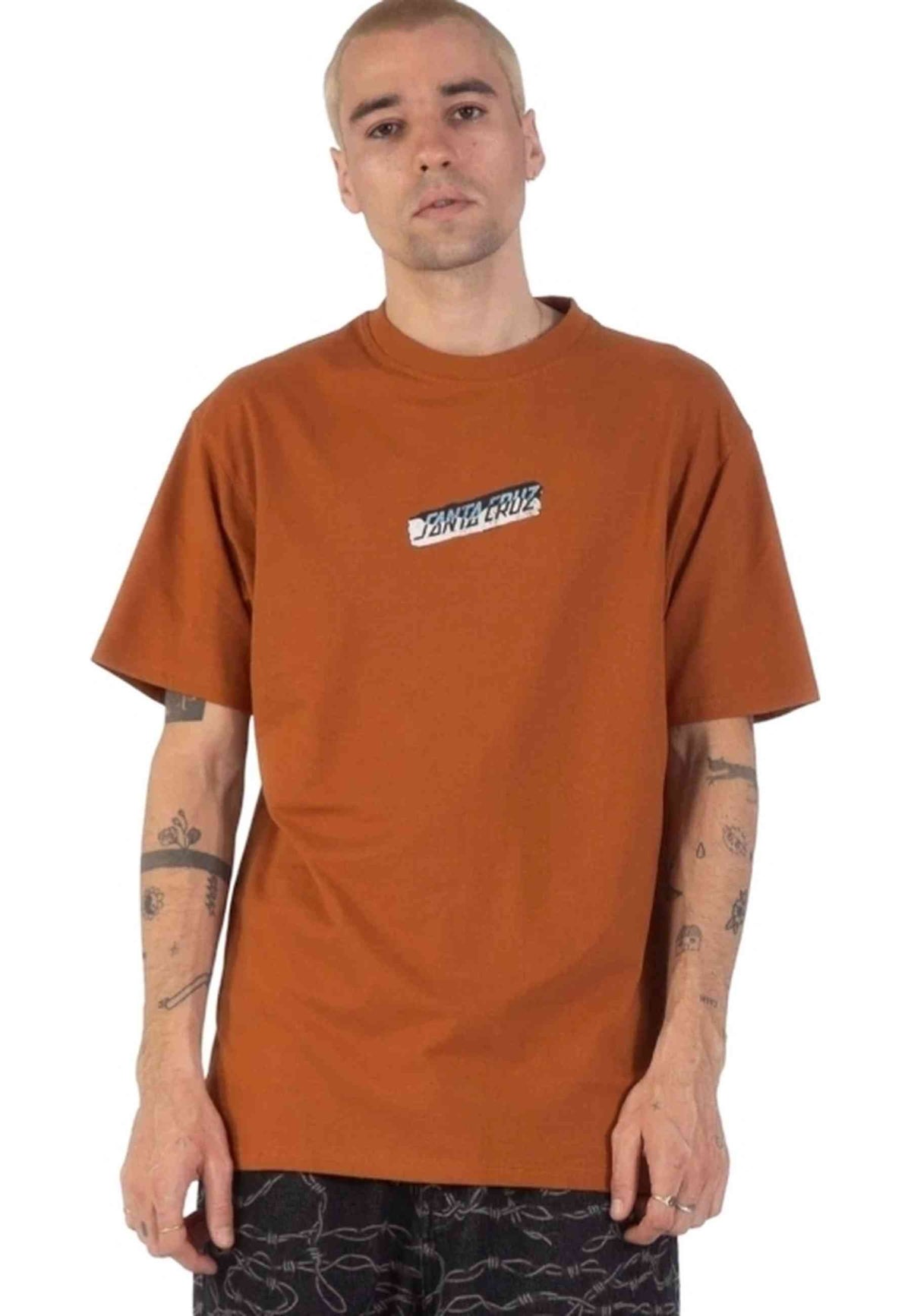 CAMISETA SANTA CRUZ MARRON DAMAGED HAND TEE