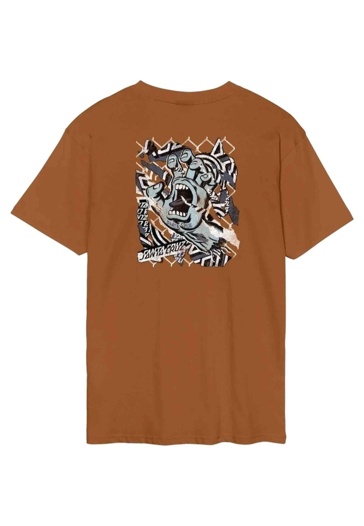 CAMISETA SANTA CRUZ MARRON DAMAGED HAND TEE