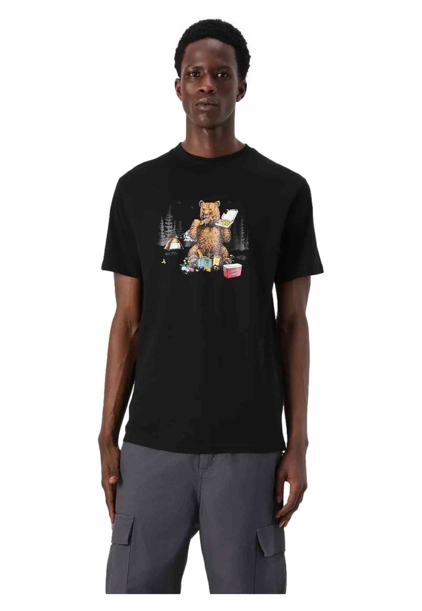 CAMISETA SANTA CRUZ NEGRA BRAUN PIZZA BEAR TEE - AREA ZERO