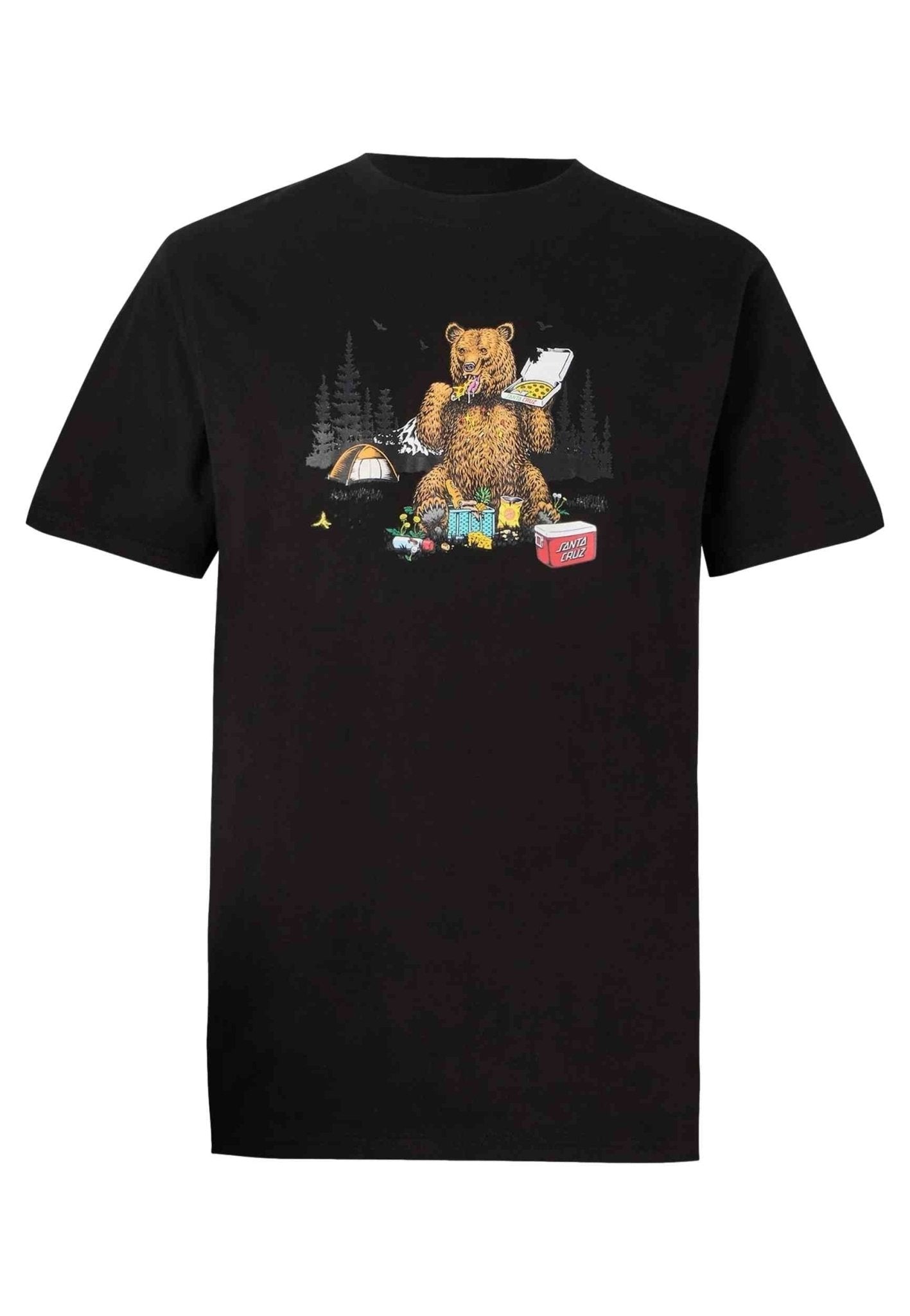 CAMISETA SANTA CRUZ NEGRA BRAUN PIZZA BEAR TEE - AREA ZERO