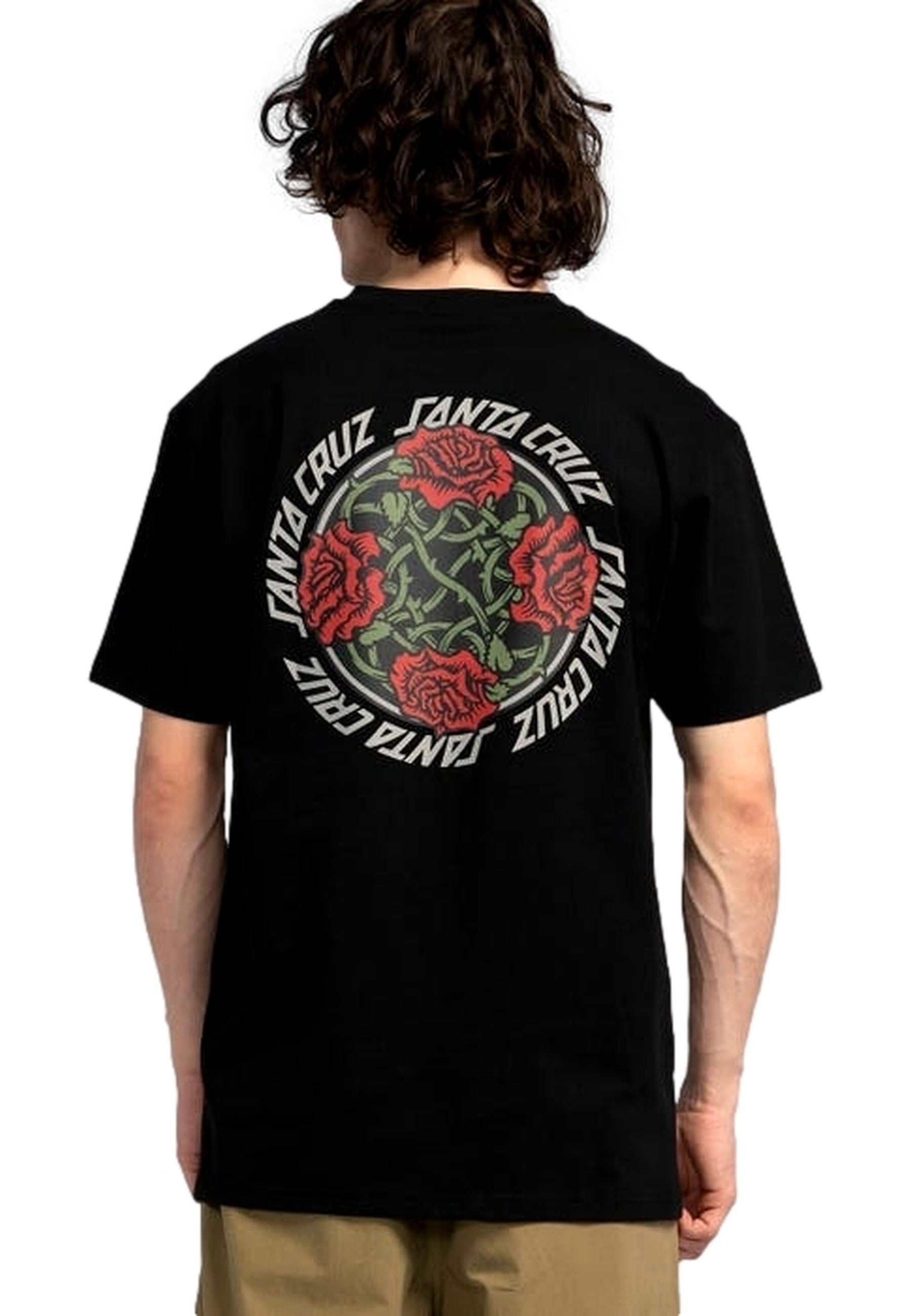 CAMISETA SANTA CRUZ NEGRA DRESSEN ROSES SOLO TEE