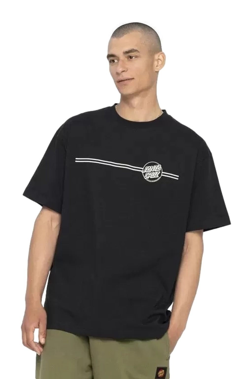 CAMISETA SANTA CRUZ NEGRA OPUS DOT STRIPE TEE