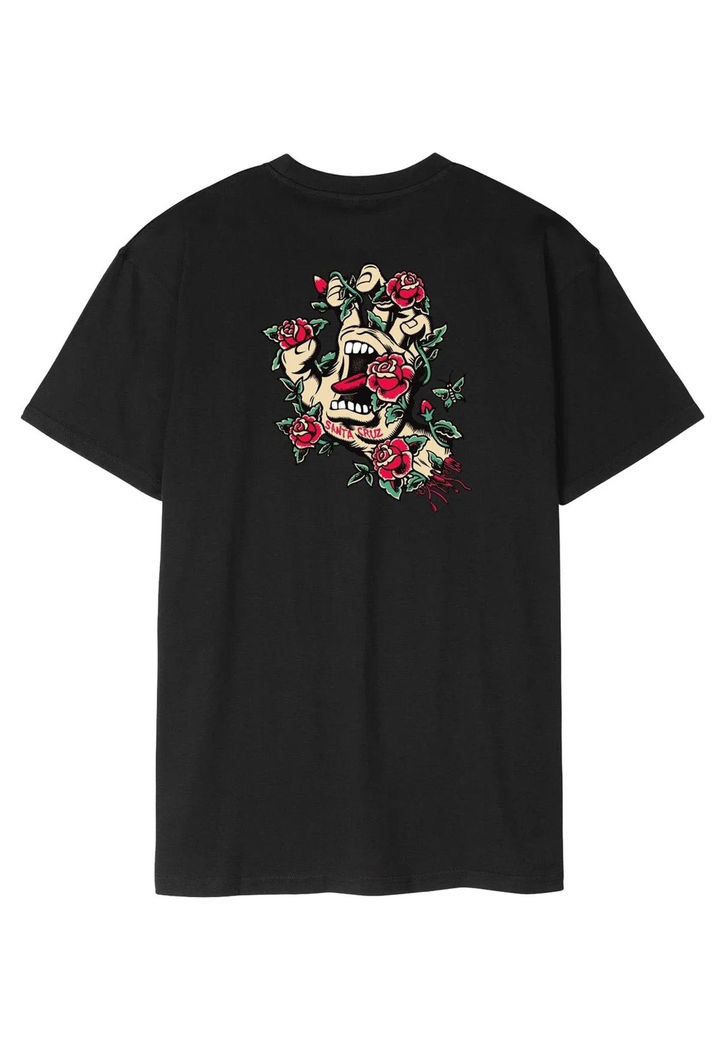 CAMISETA SANTA CRUZ NEGRA SCREAMING ROSE FLASH TEE - AREA ZERO