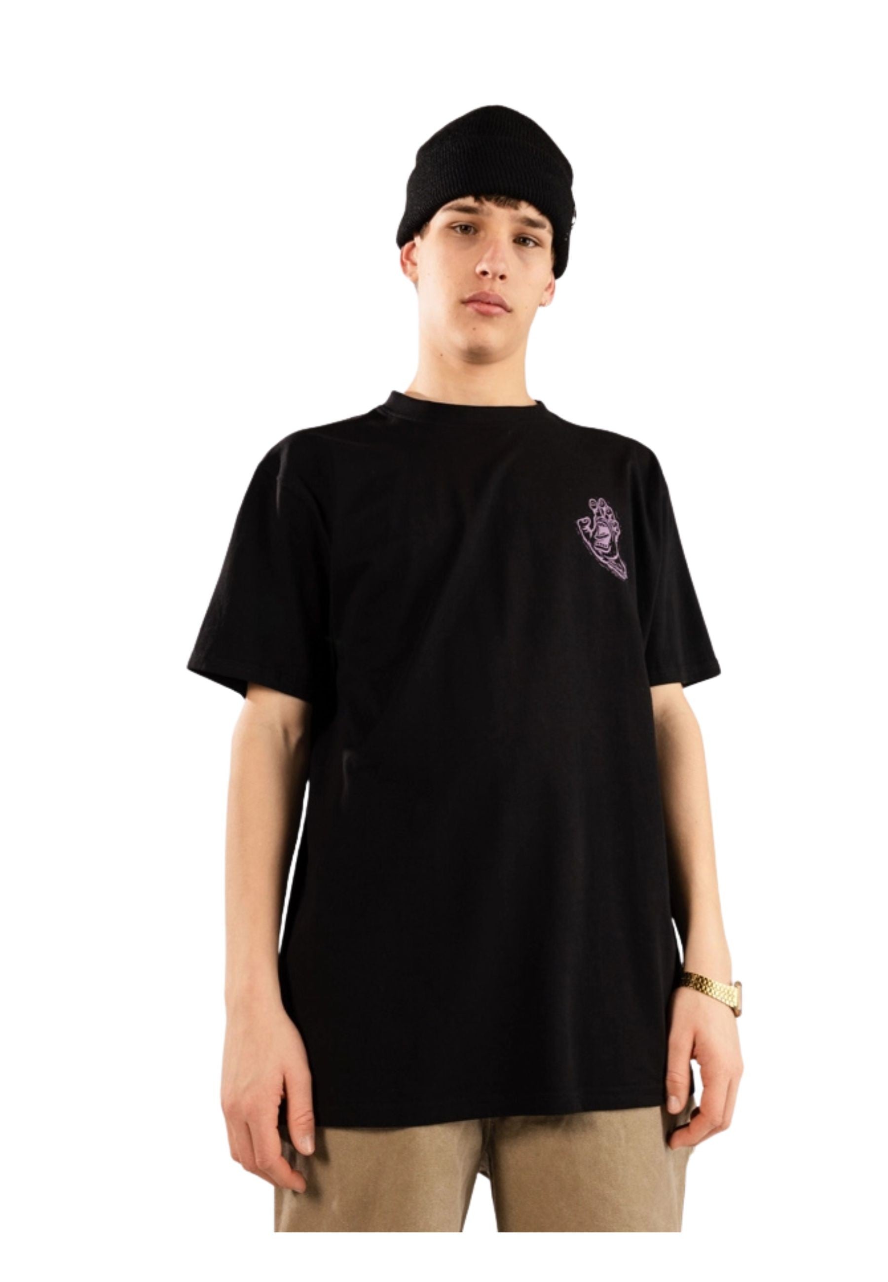 CAMISETA SANTA CRUZ NEGRA STAMPED SCREAMING HAND TEE