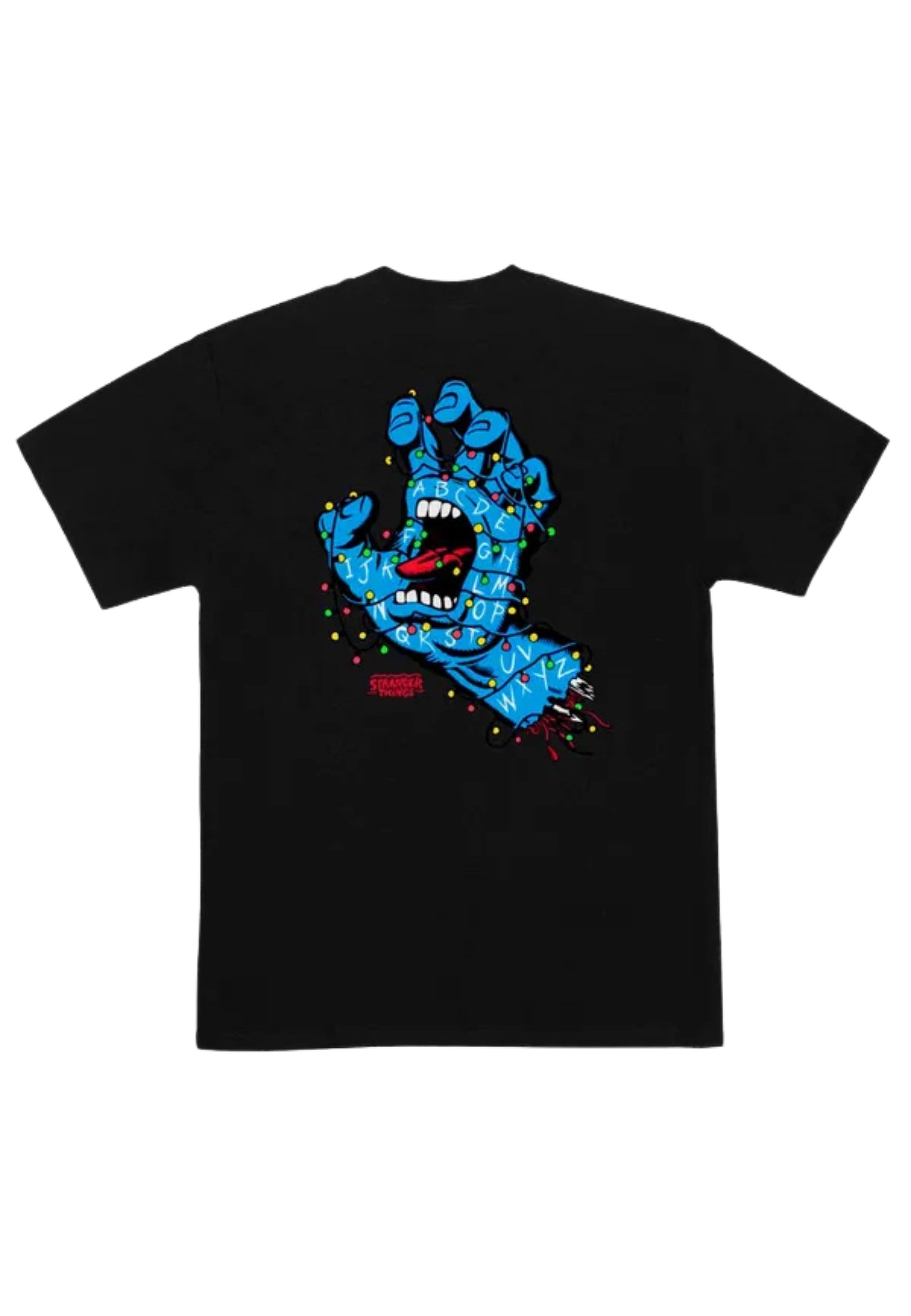 CAMISETA SANTA CRUZ NEGRA STRANGER THINGS SCREAMING LIGHTS TEE