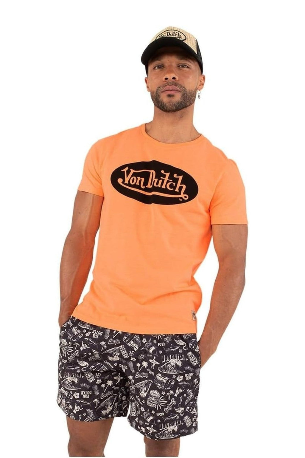 CAMISETA VON DUTCH NARANJA FRONT LOGO TEE - AREA ZERO