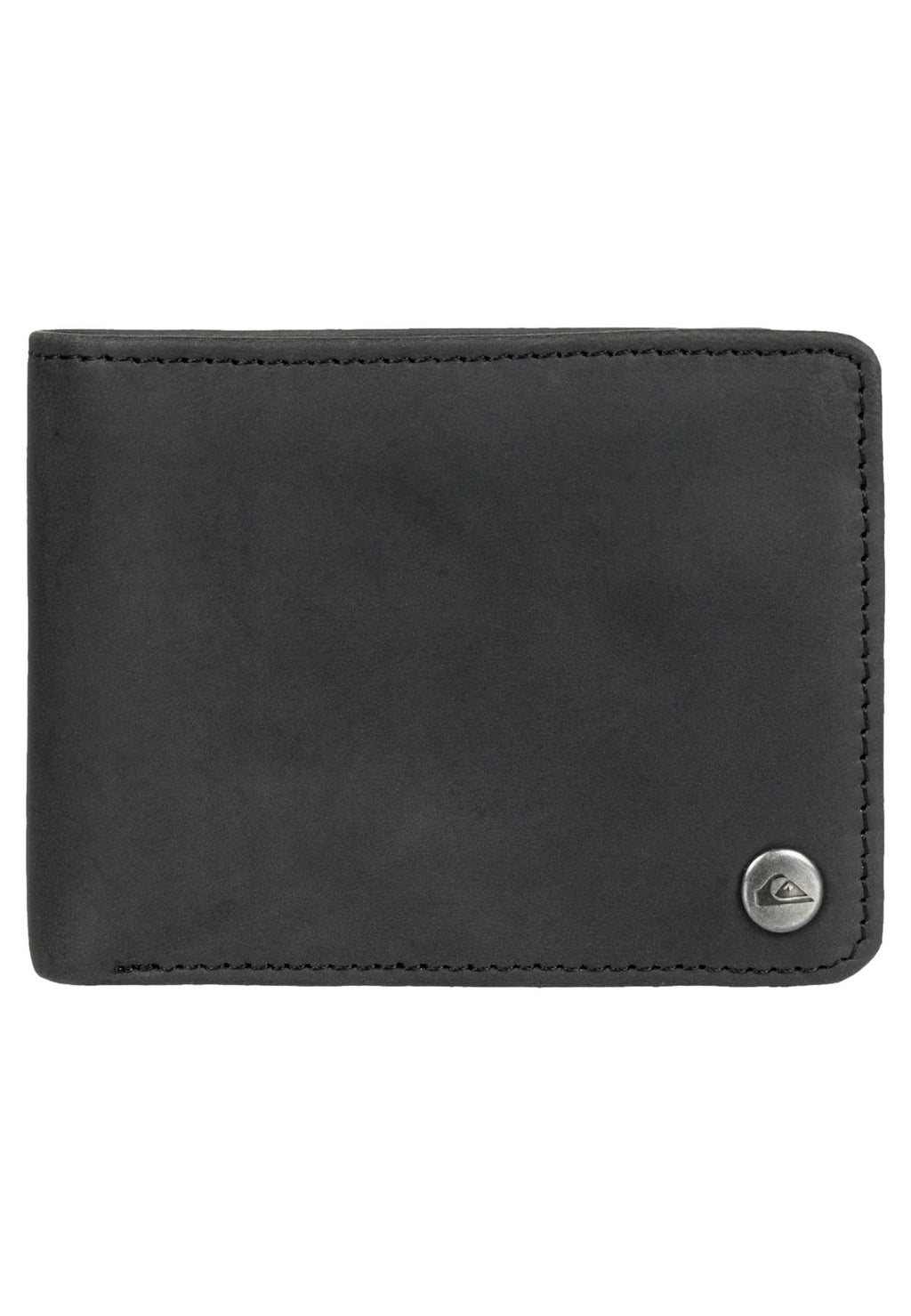 CARTERA QUIKSILVER NEGRA PIEL LOGO CIRCULO CHAPA - AREA ZERO