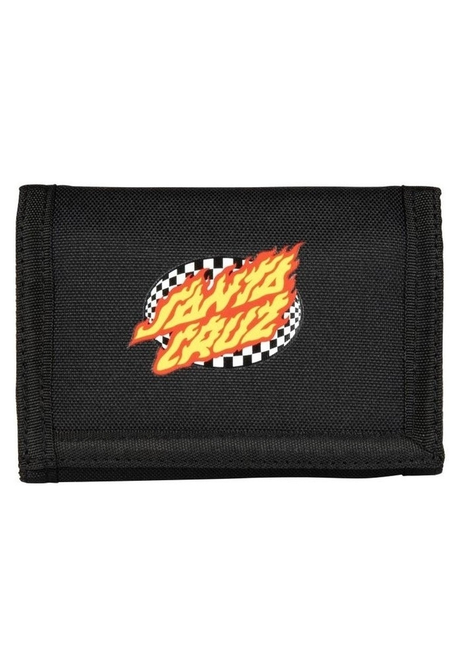 CARTERA SANTA CRUZ NEGRA OVAL CHECK FLAME WALLET