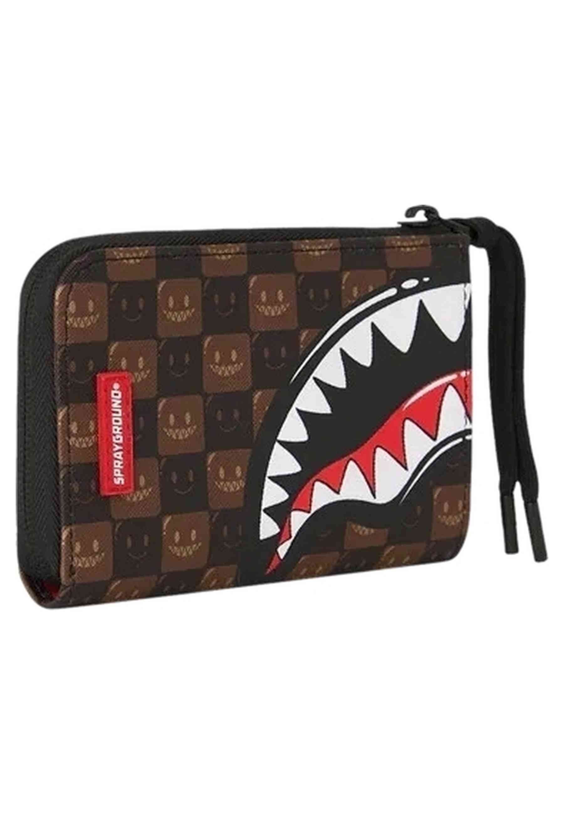 CARTERA SPRAYGROUND MARRON SHARKS IN PARIS WTF BUBBLE BROWN CHECK WALLET