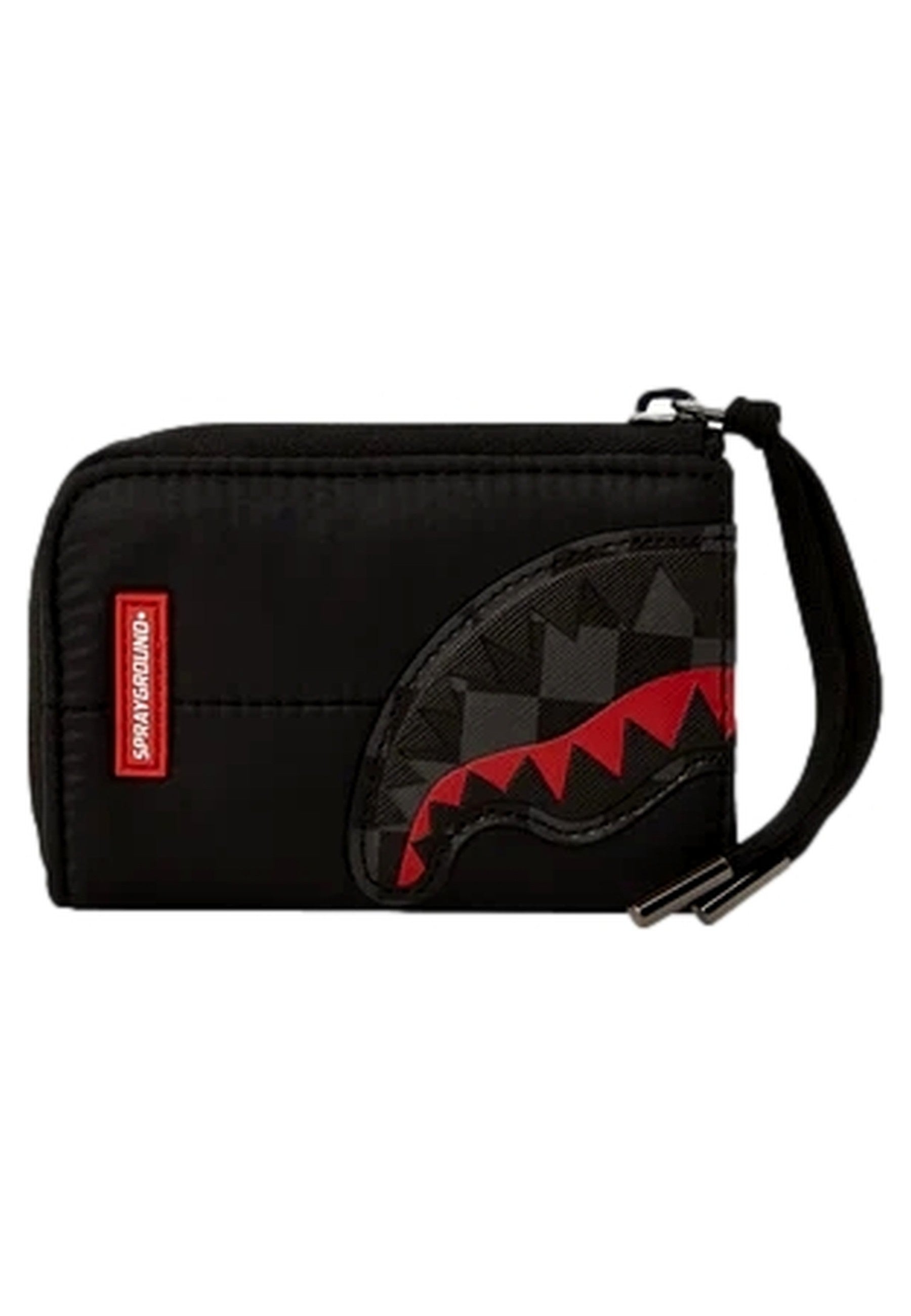 CARTERA SPRAYGROUND NEGRA BLACK PUFFER GREY CHECK WALLET