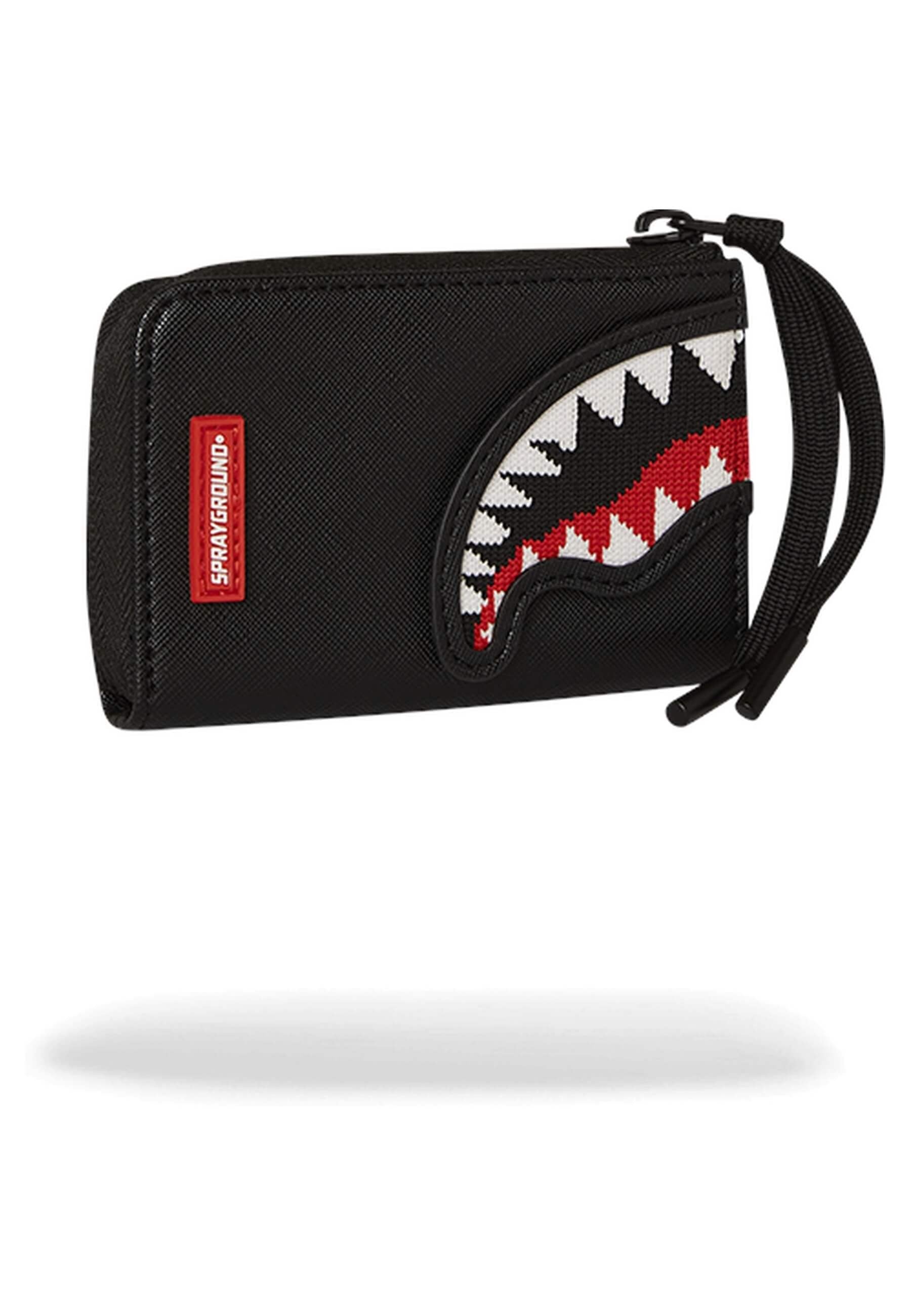 CARTERA SPRAYGROUND NEGRA FLY KNIT MOUTH WALLET