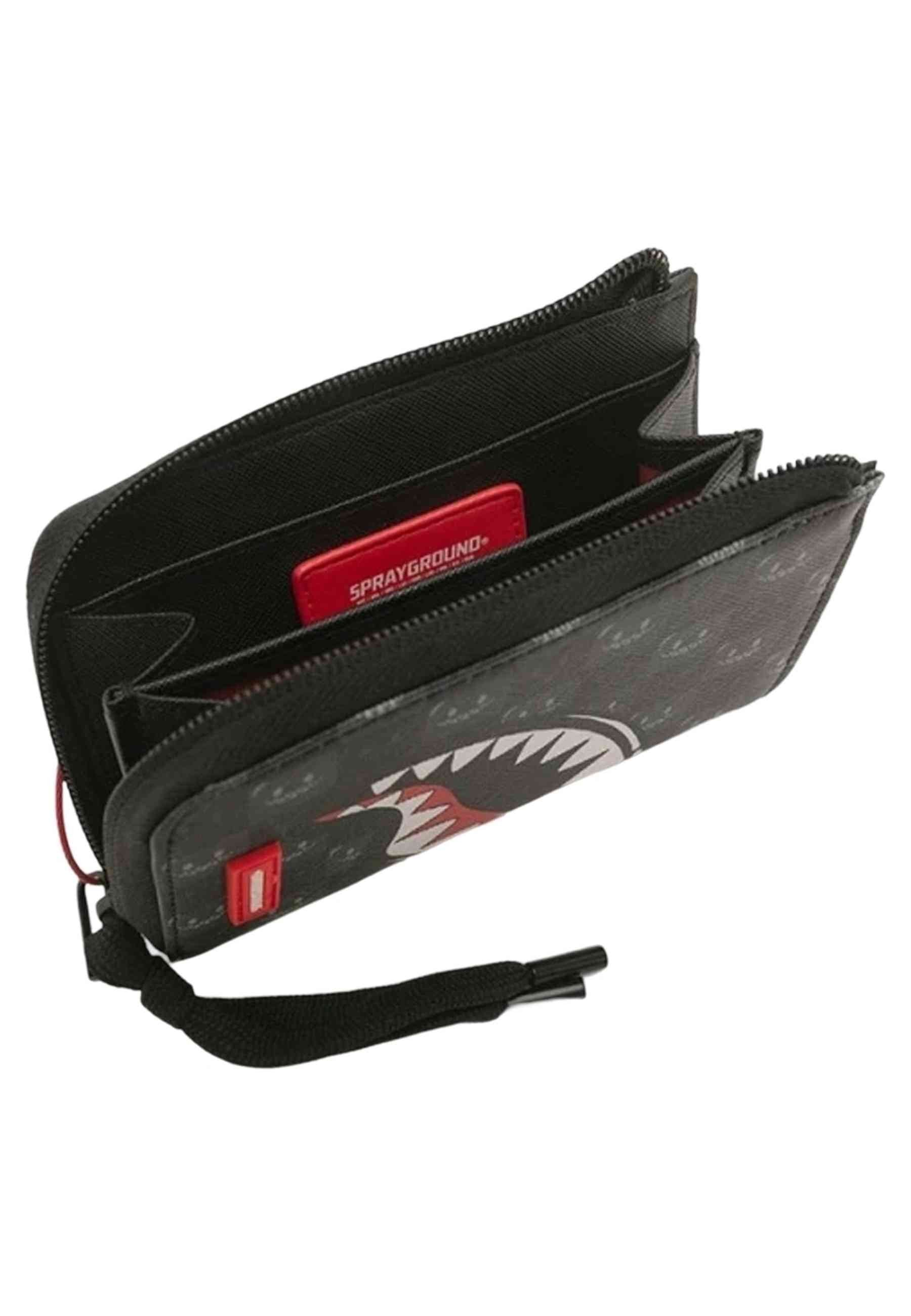 CARTERA SPRAYGROUND NEGRA SHARKS IN PARIS WTF BUBBLY BLACK CHECK WALLET