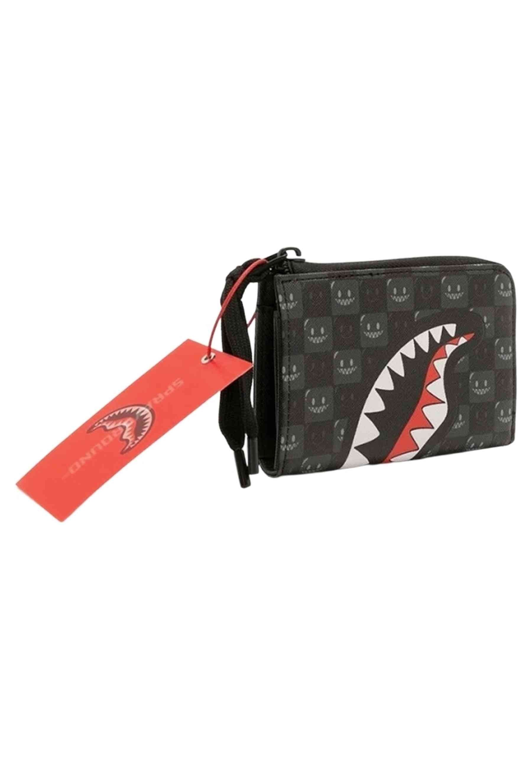 CARTERA SPRAYGROUND NEGRA SHARKS IN PARIS WTF BUBBLY BLACK CHECK WALLET