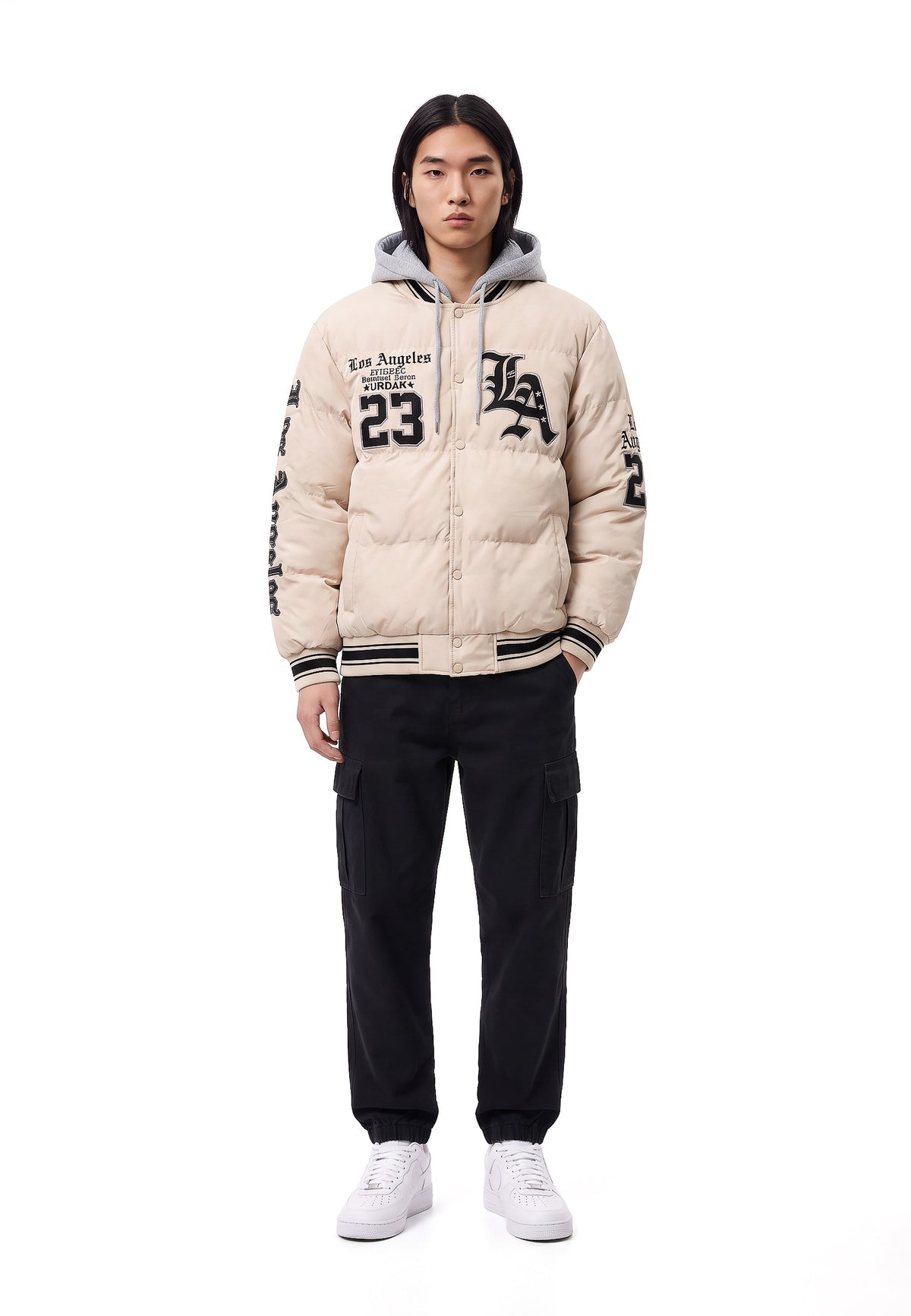 CAZADORA BEIGE LOS ANGELES BASEBALL TEAM COACH JACKET