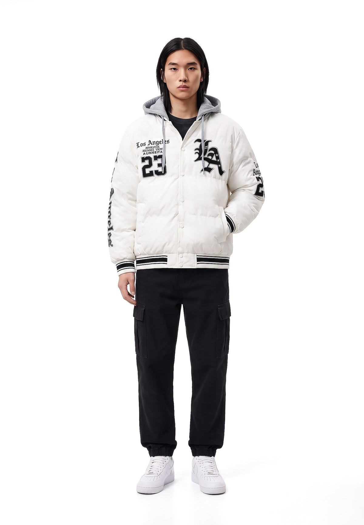 CAZADORA BLANCA LOS ANGELES BASEBALL TEAM COACH JACKET