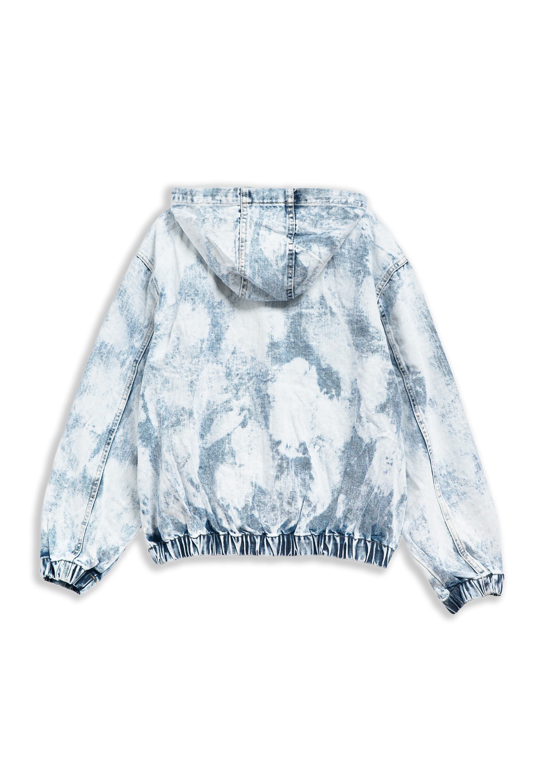 CAZADORA BLEACH ZIPPED DENIM JACKET