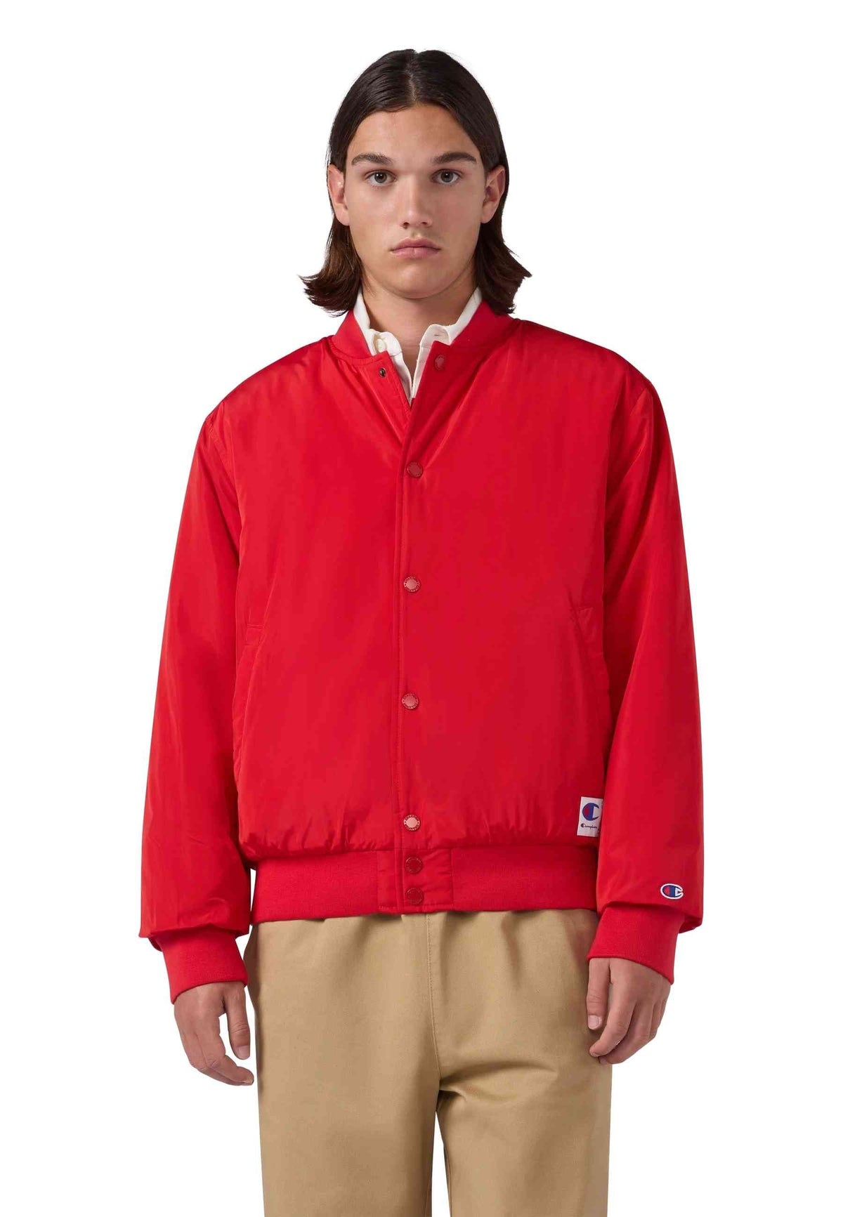 CAZADORA CHAMPION ROJA BUTTONED POLAR COACH JACKET