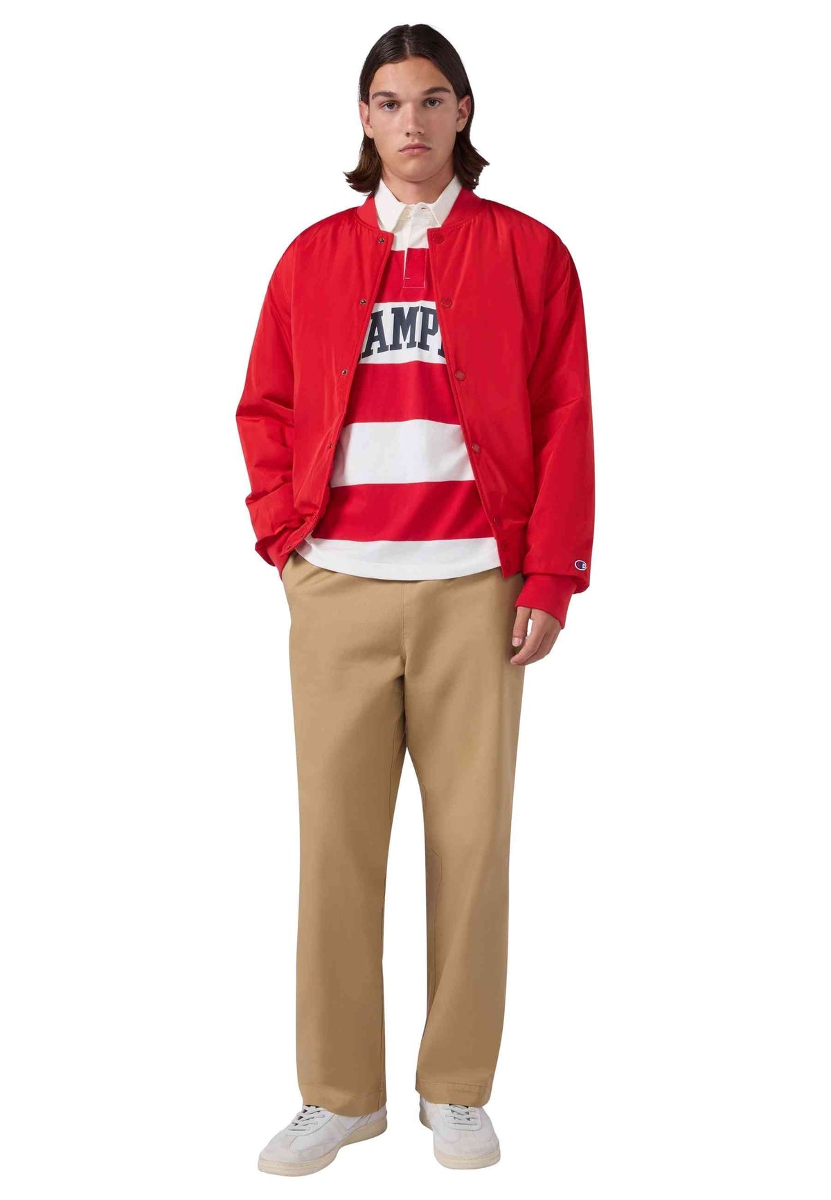 CAZADORA CHAMPION ROJA BUTTONED POLAR COACH JACKET