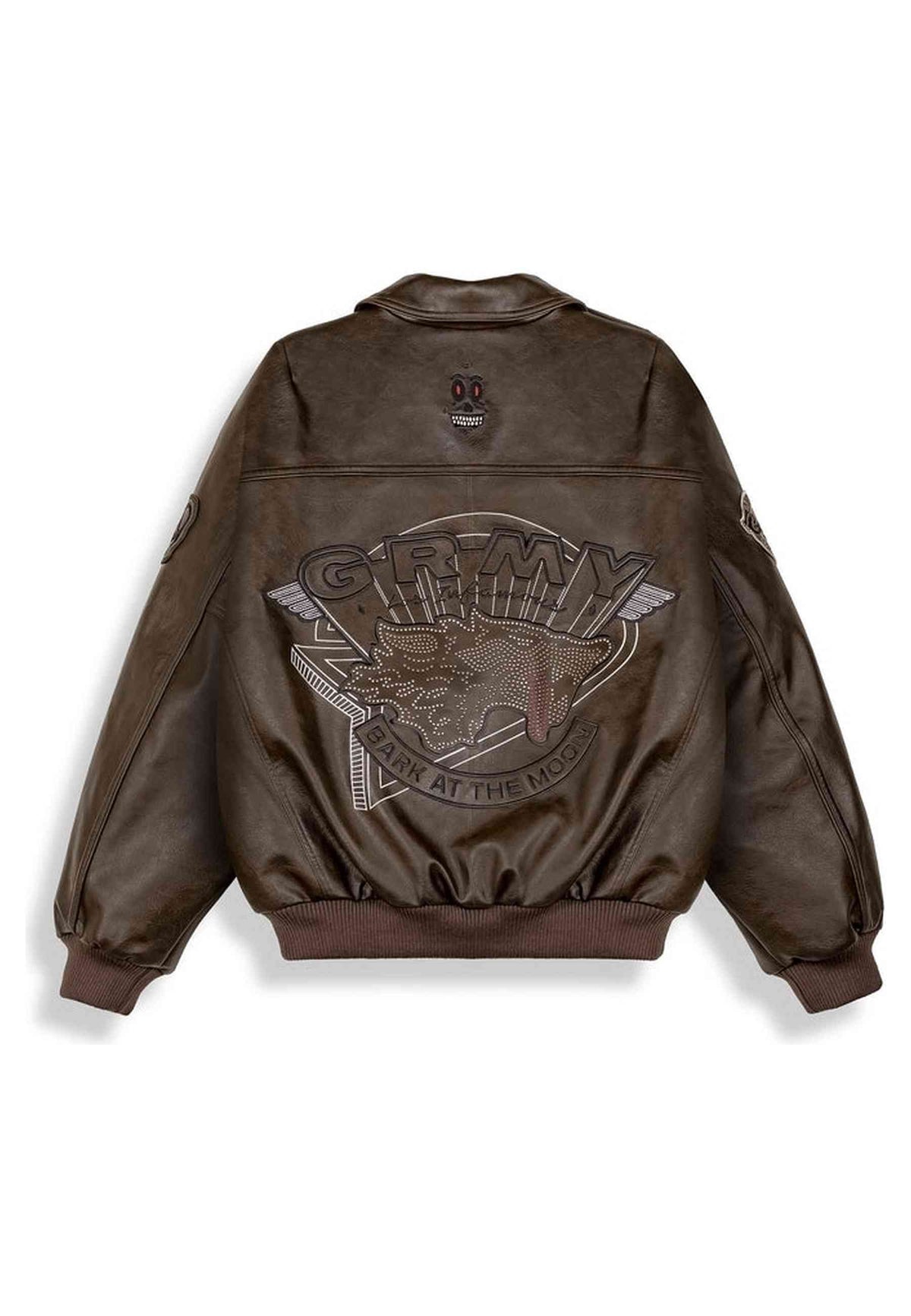 CAZADORA GRIMEY MARRON WILD ONE PU LEATHER JACKET WASHED BROWN