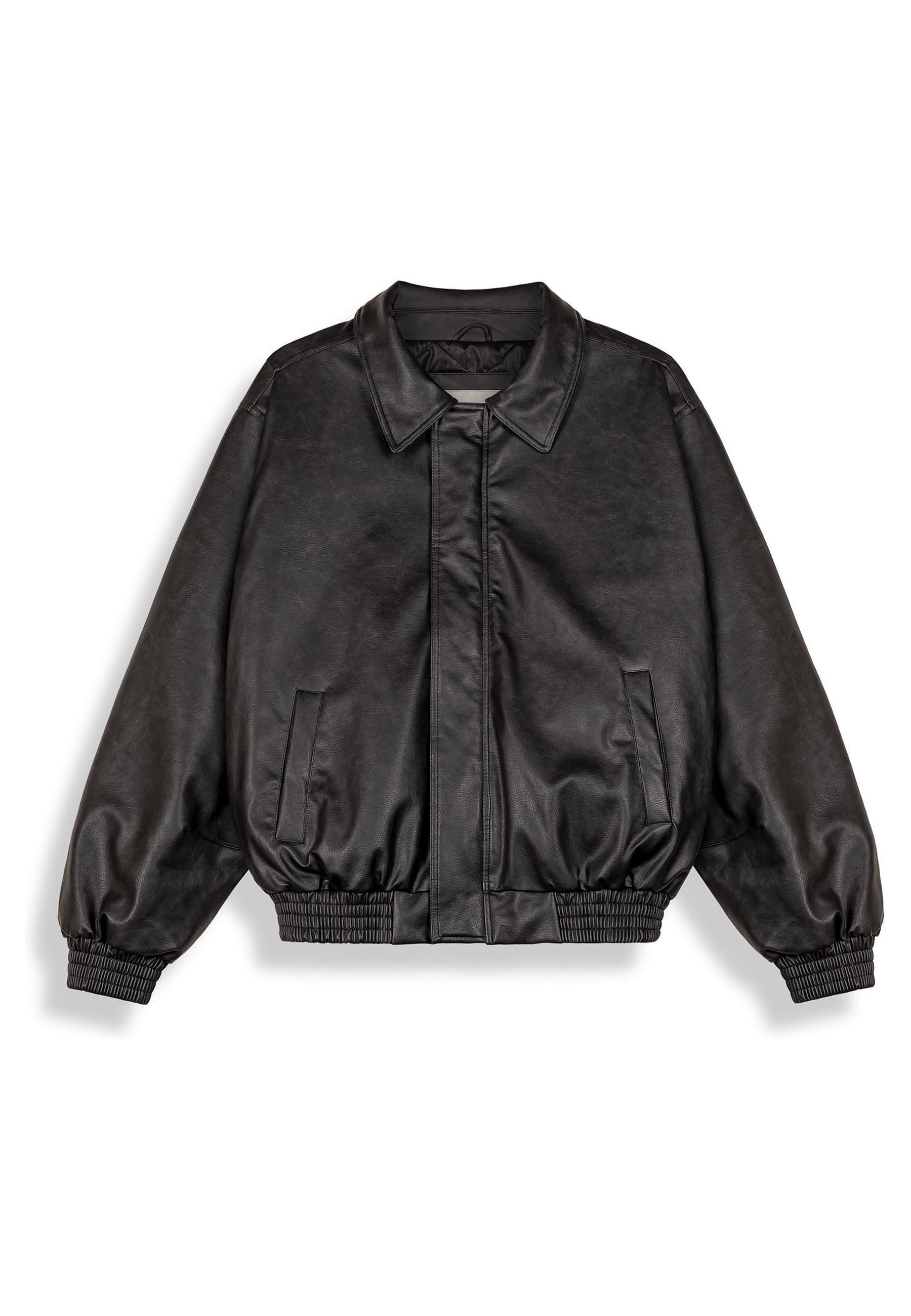 CAZADORA GRIMEY NEGRA CHIEF WATCHER PU LEATHER BOMBER JACKET