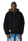 CAZADORA GRIMEY NEGRA THE PROPS REVERSIBLE LEOPARD HOODED JACKET
