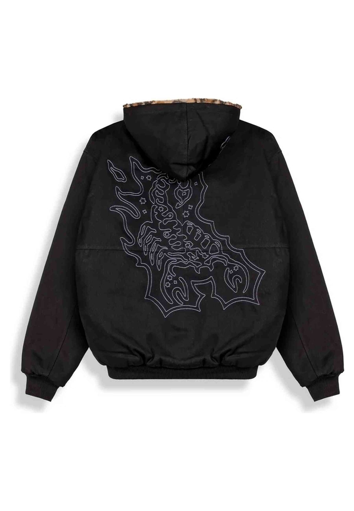 CAZADORA GRIMEY NEGRA THE PROPS REVERSIBLE LEOPARD HOODED JACKET