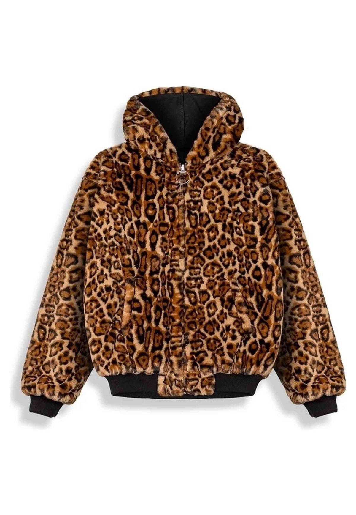 CAZADORA GRIMEY NEGRA THE PROPS REVERSIBLE LEOPARD HOODED JACKET