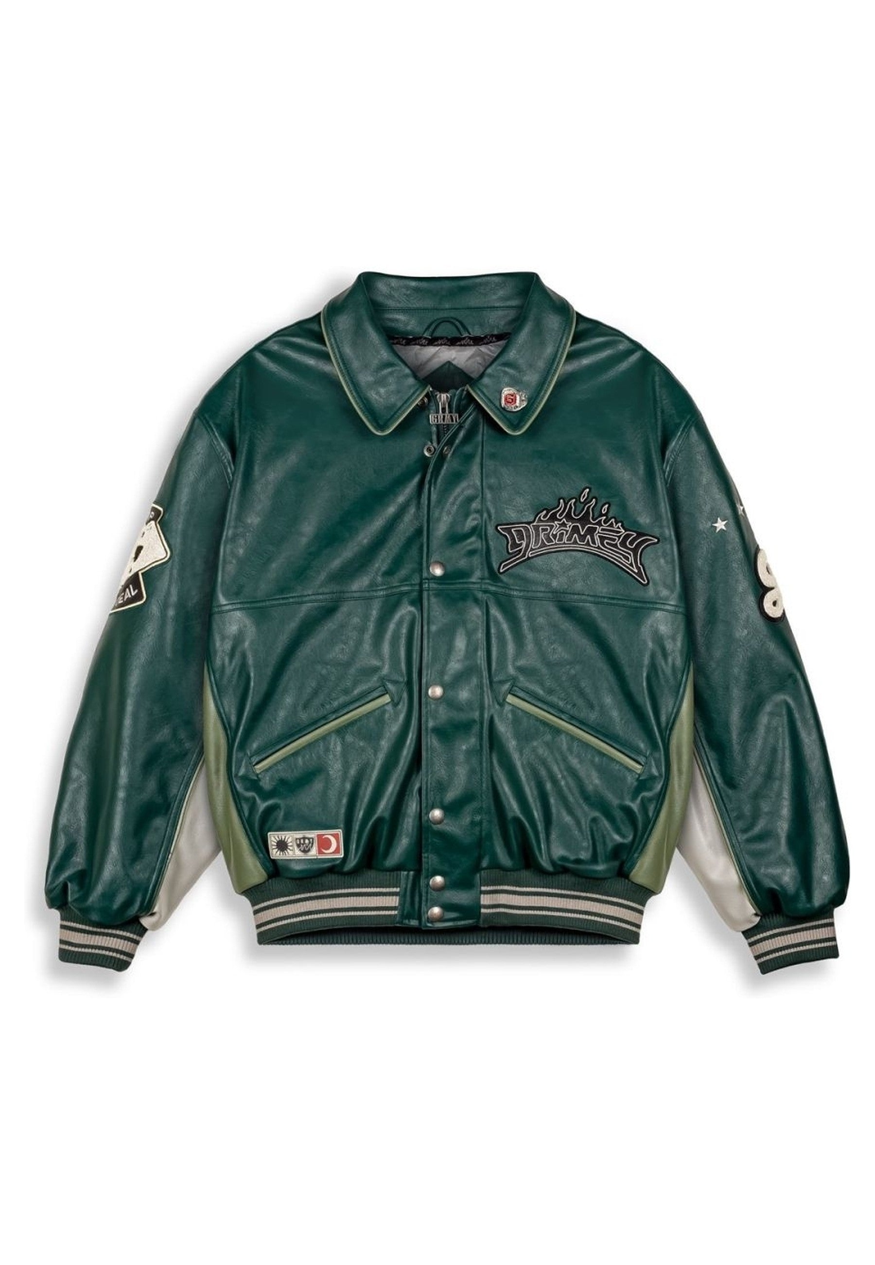 CAZADORA GRIMEY VERDE DEEPER PU LEATHER JACKET