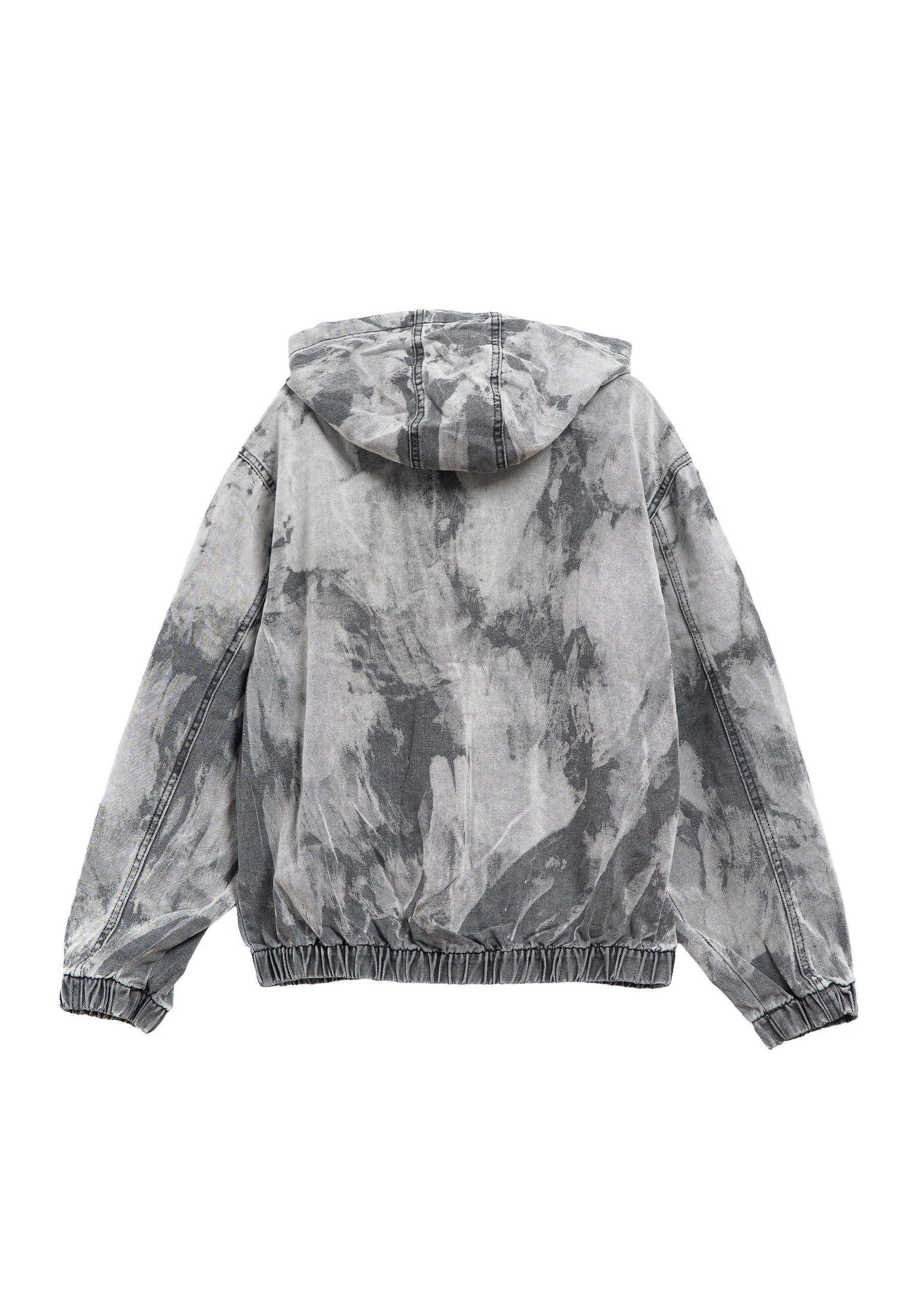 CAZADORA GRIS GASTADA ZIPPED JACKET