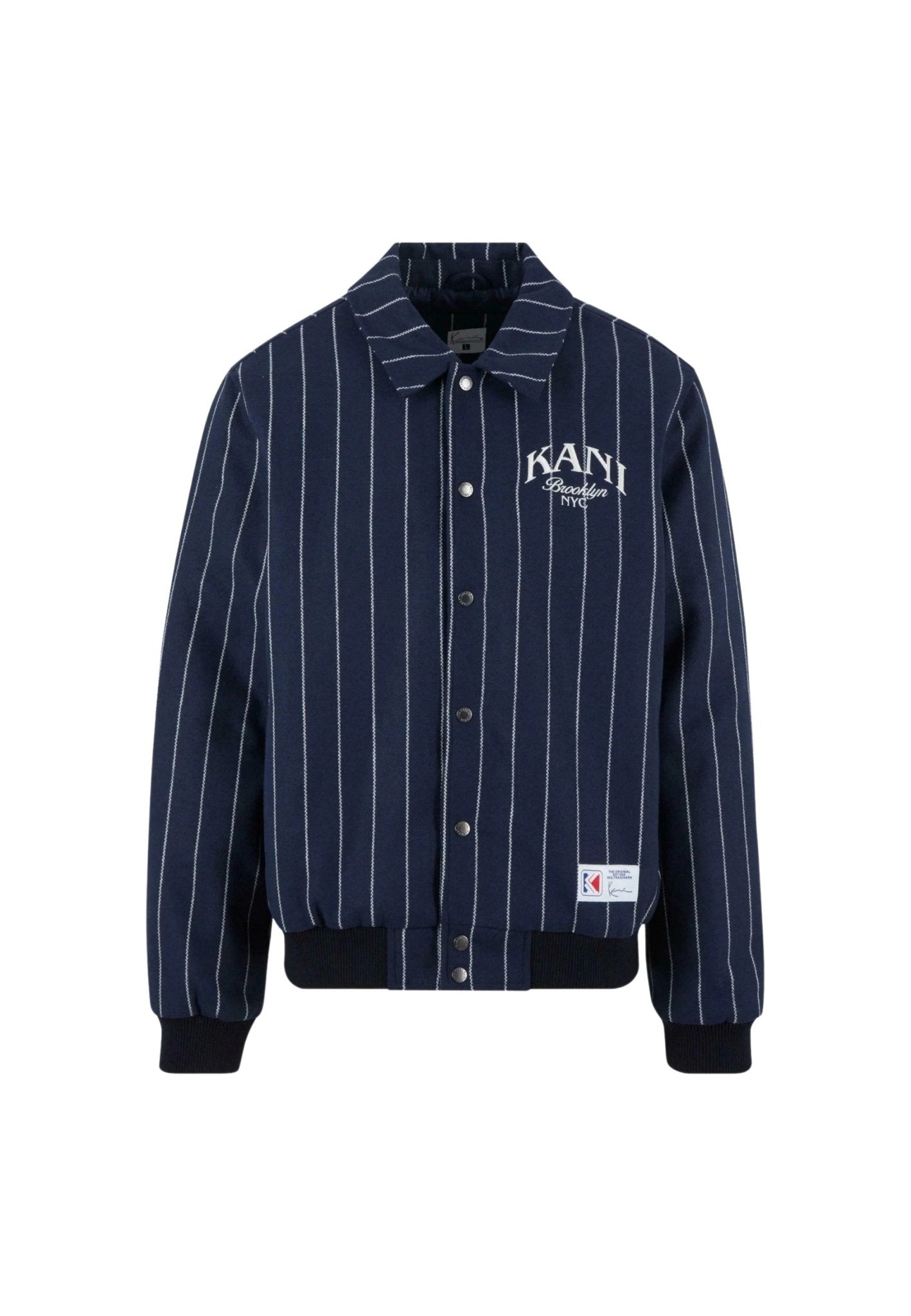 CAZADORA KARL KANI AZUL RAYAS PINSTRIPES WOOL JACKET - AREA ZERO