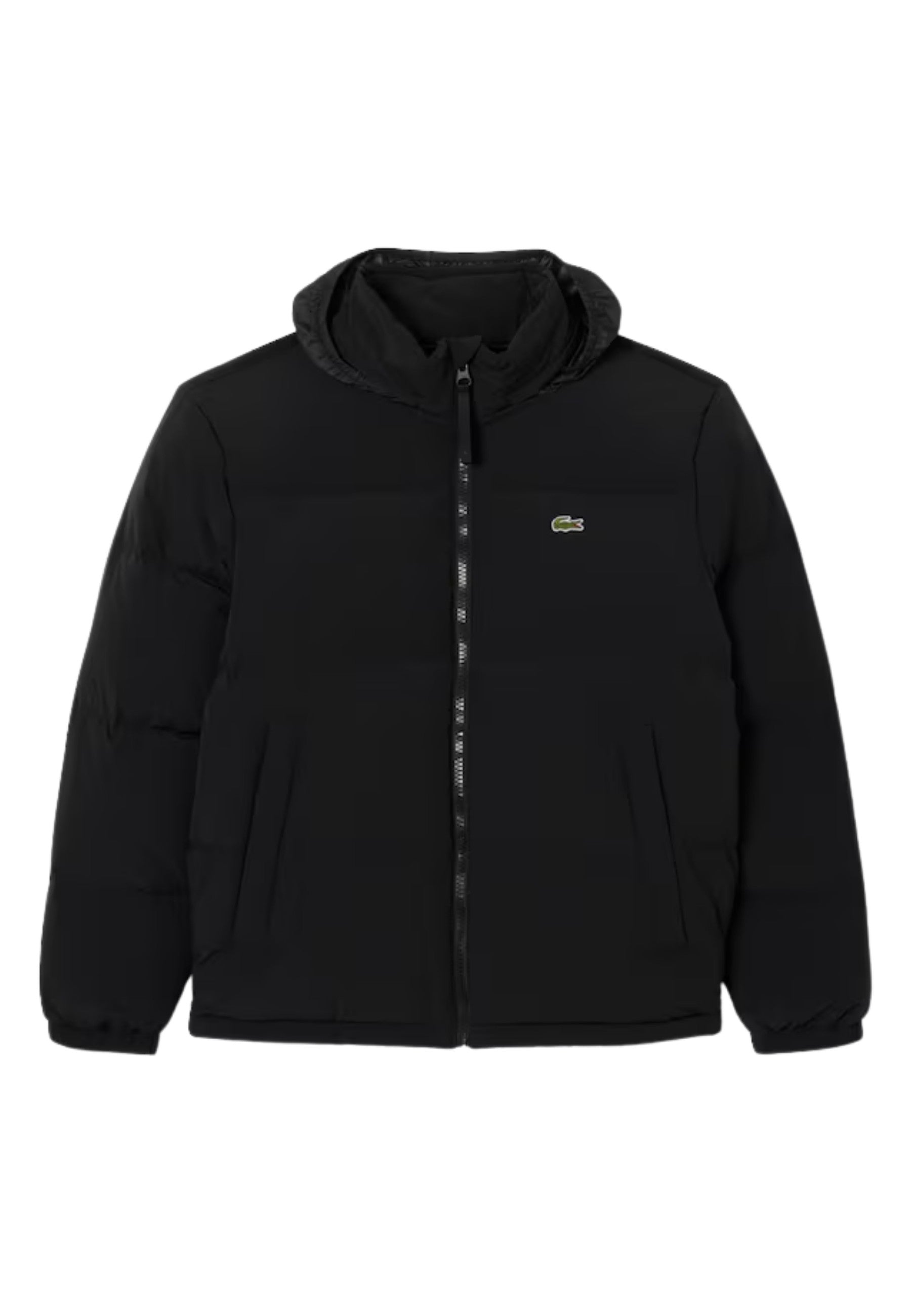 CAZADORA LACOSTE NEGRA HOODED WATERPROOF PADDED JACKET