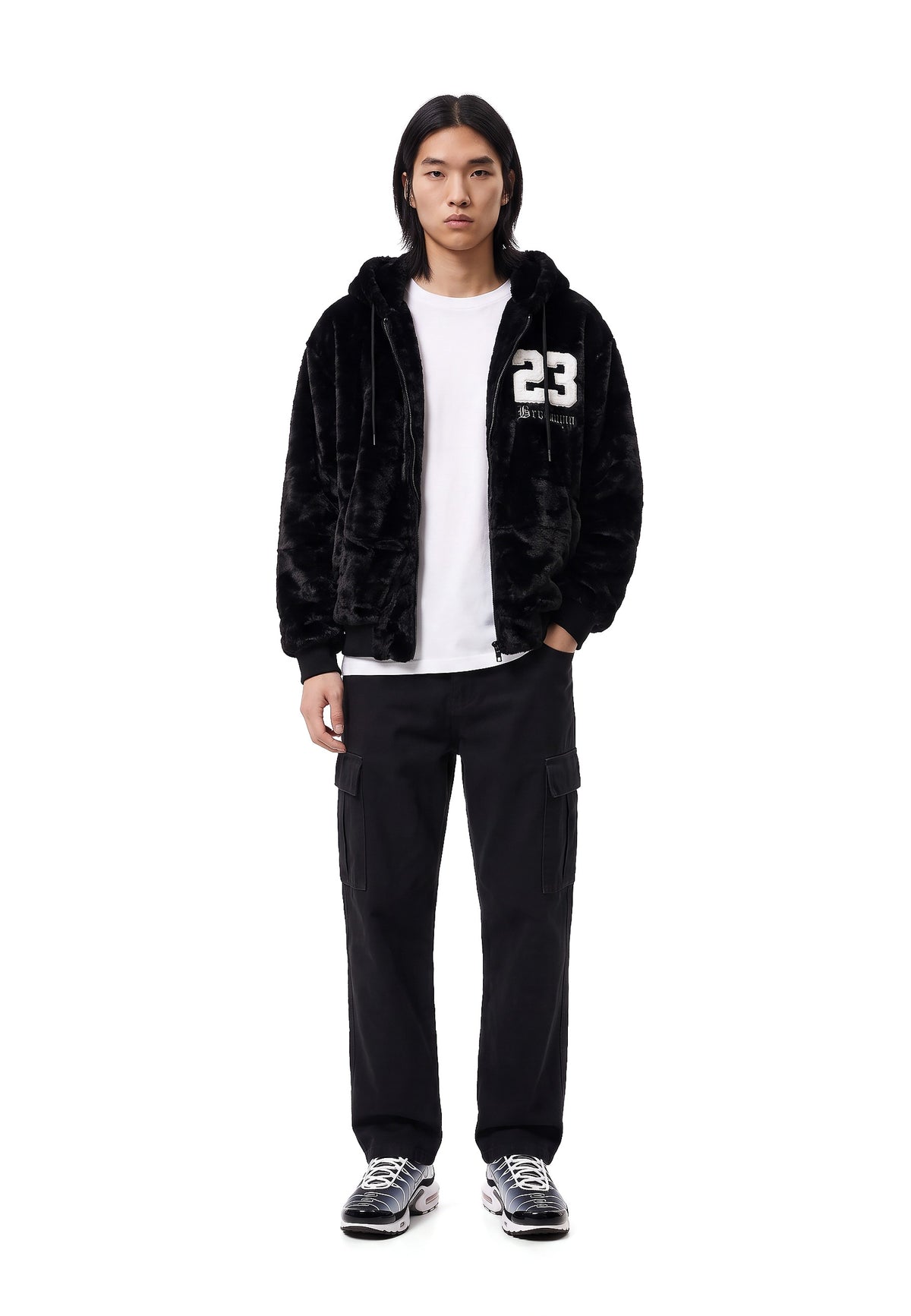 CAZADORA NEGRA BROOKLIN 23 FAUX FUR JACKET