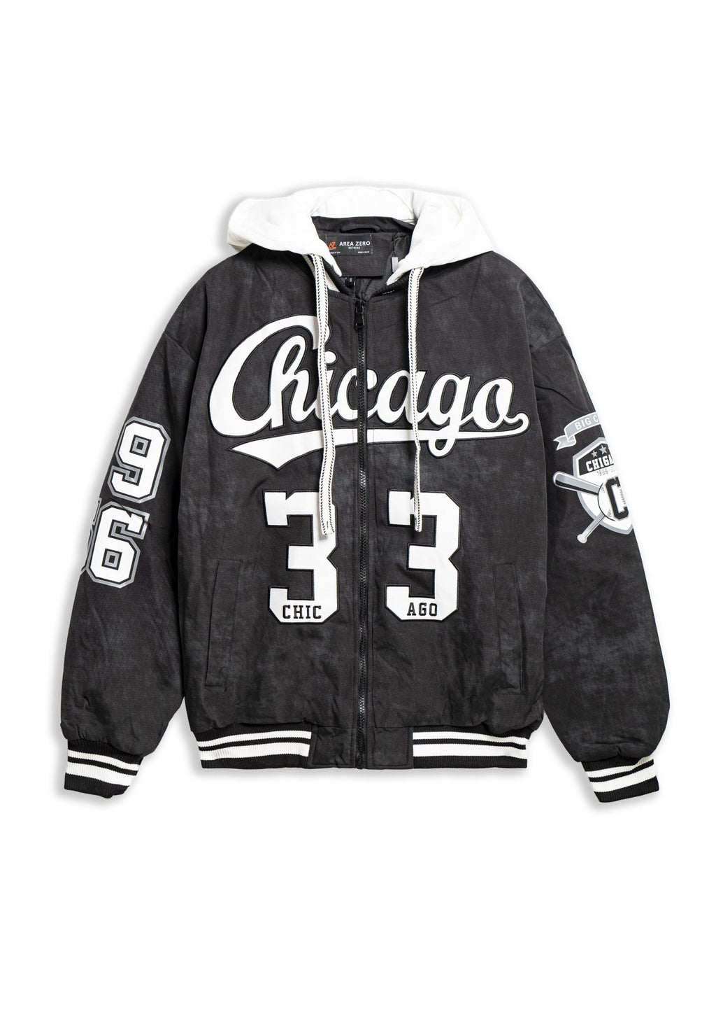 CAZADORA NEGRA CHICAGO 33 VARSITY JACKET - AREA ZERO