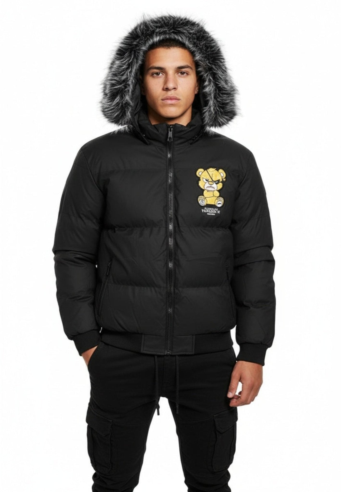 CAZADORA NEGRA/AMARILLA PIRATE BEAR COACH JACKET - AREA ZERO