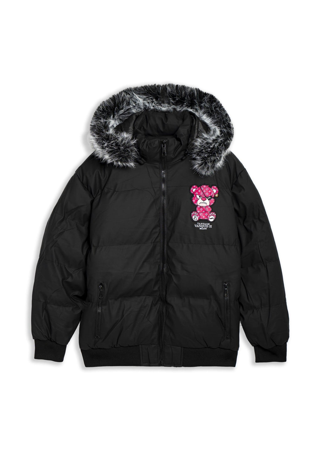 CAZADORA NEGRA/ROSA PIRATE BEAR COACH JACKET - AREA ZERO