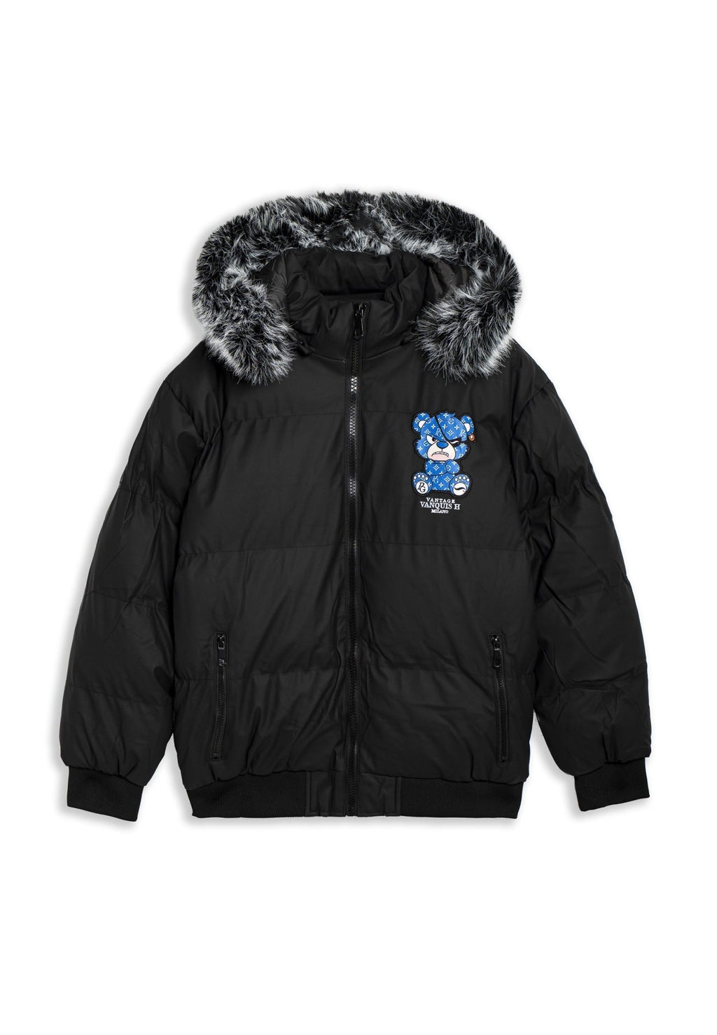 CAZADORA NEGRA/TURQUESA PIRATE BEAR COACH JACKET - AREA ZERO