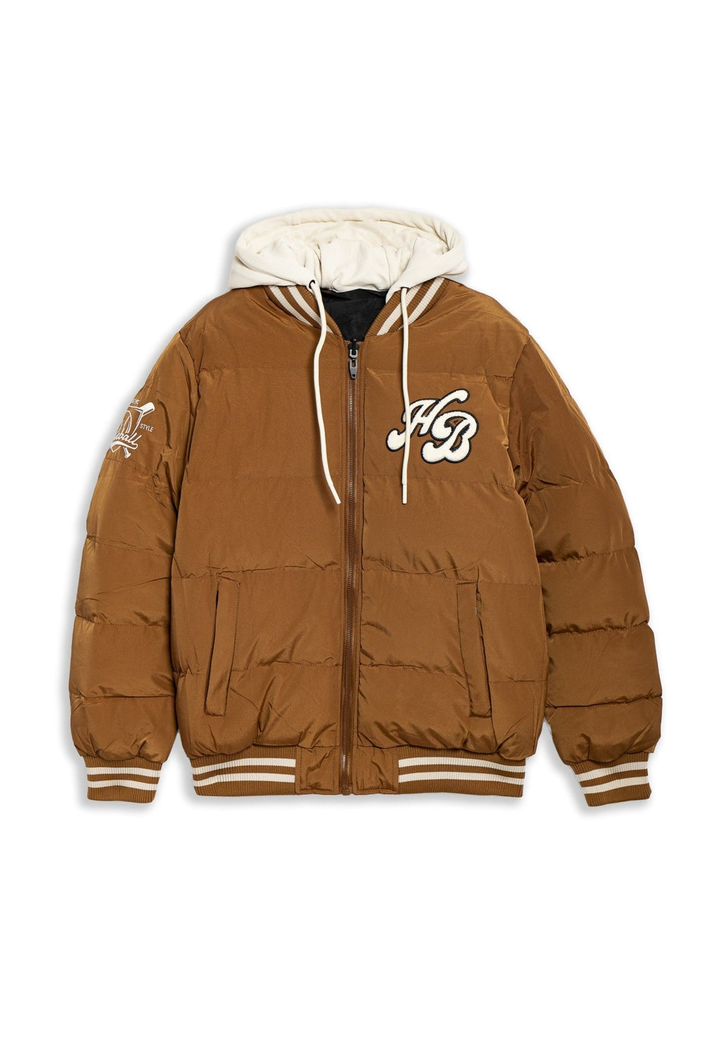 CAZADORA TOSTADA REVERSIBLE UNIVERSITY HOODED JACKET - AREA ZERO