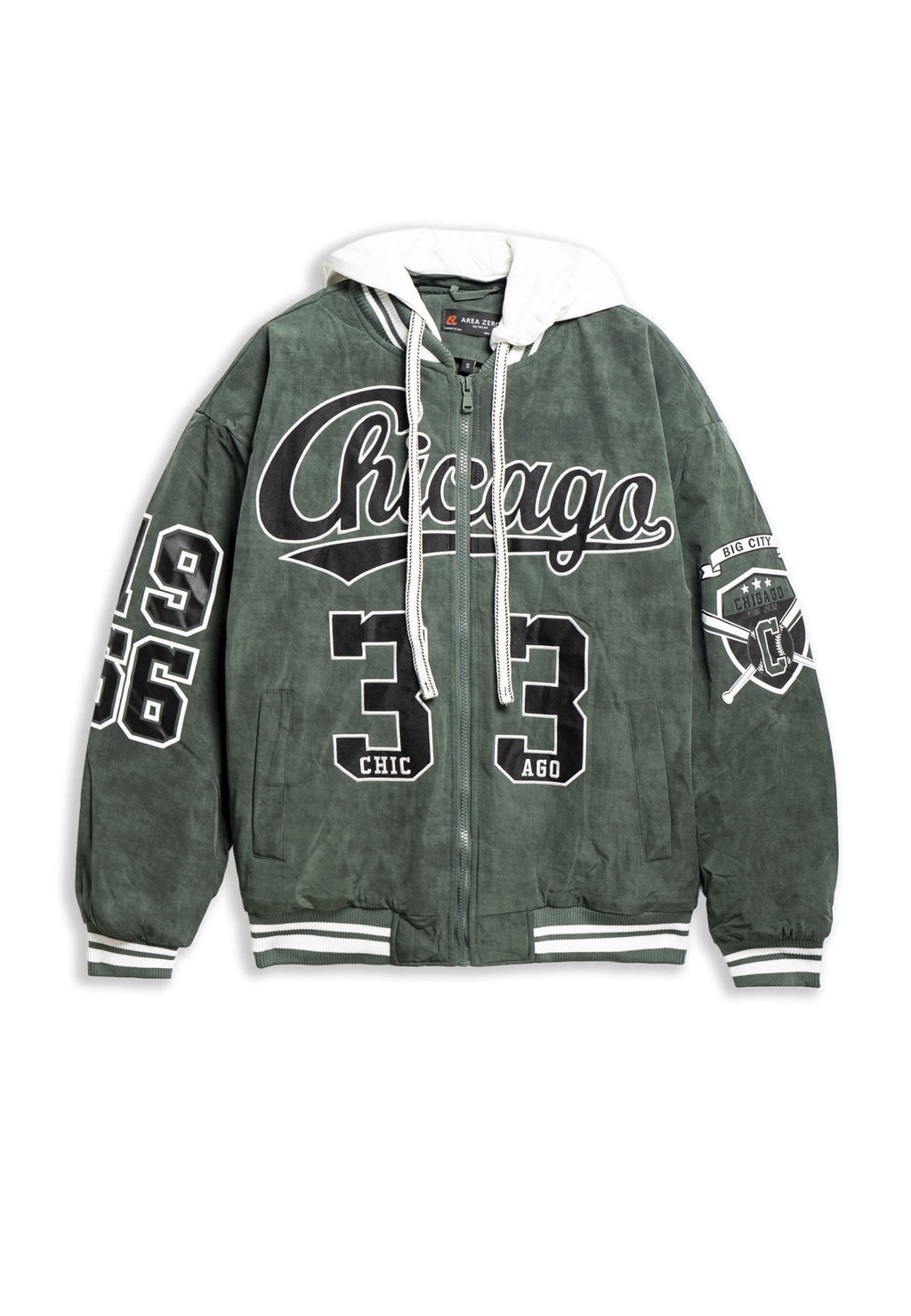 CAZADORA VERDE CHICAGO 33 VARSITY JACKET - AREA ZERO