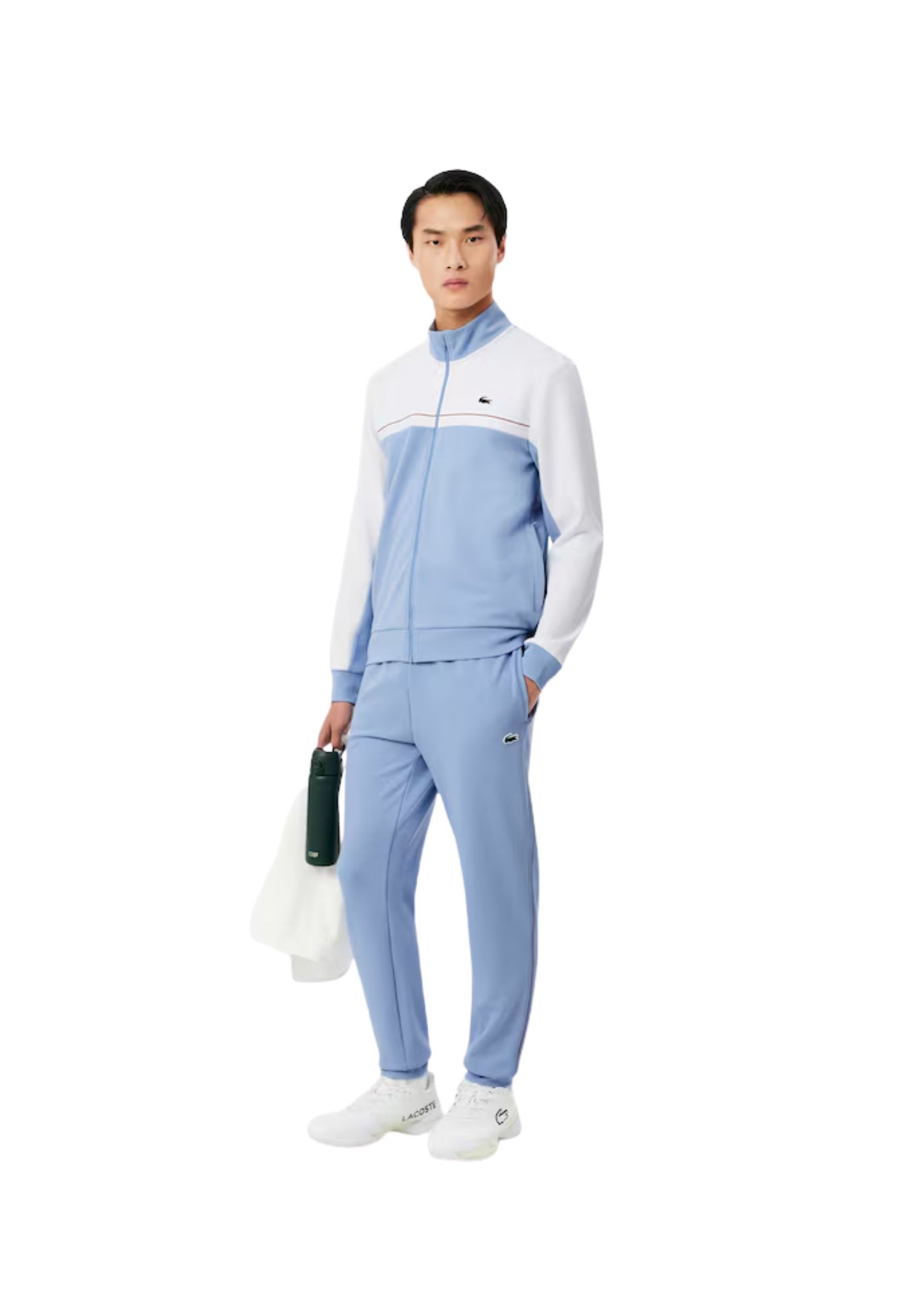 CHAQUETA LACOSTE BLANCA/CELESTE COLOURBLOCK TRACJJACKET