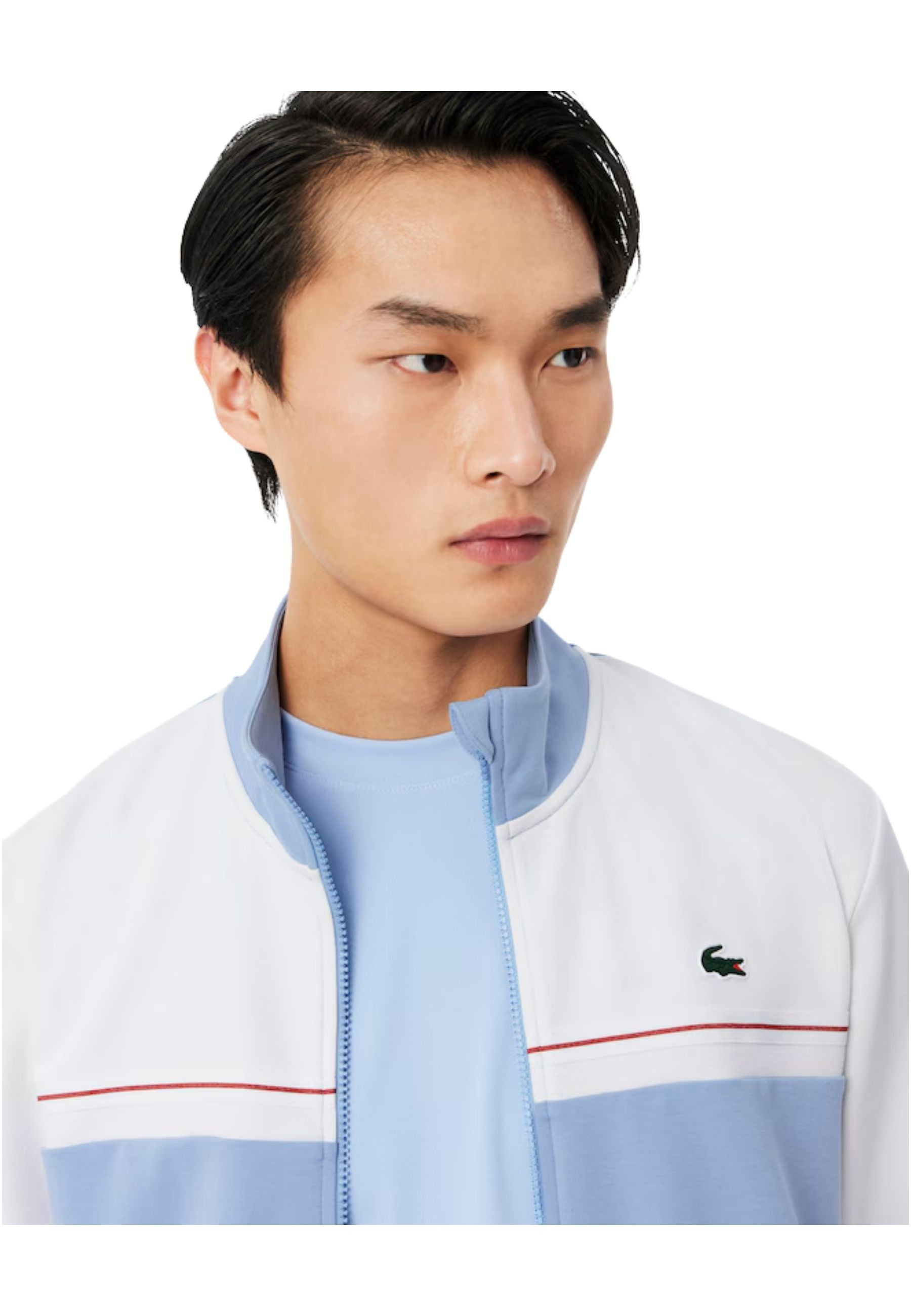 CHAQUETA LACOSTE BLANCA/CELESTE COLOURBLOCK TRACJJACKET