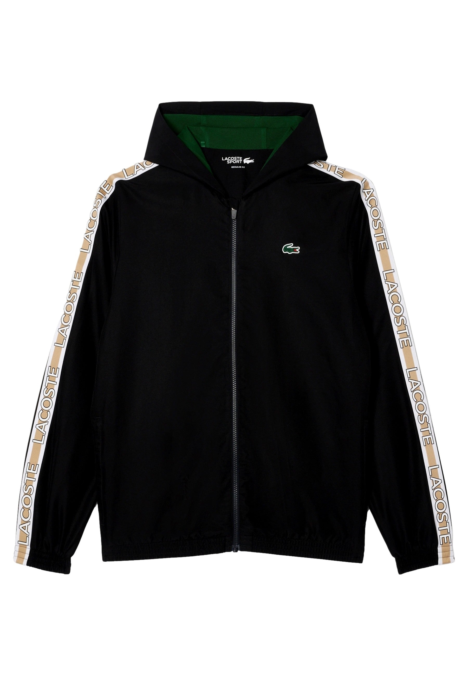 CHANDAL LACOSTE NEGRO STRIPPED LOGO TENNIS TRACKSUIT