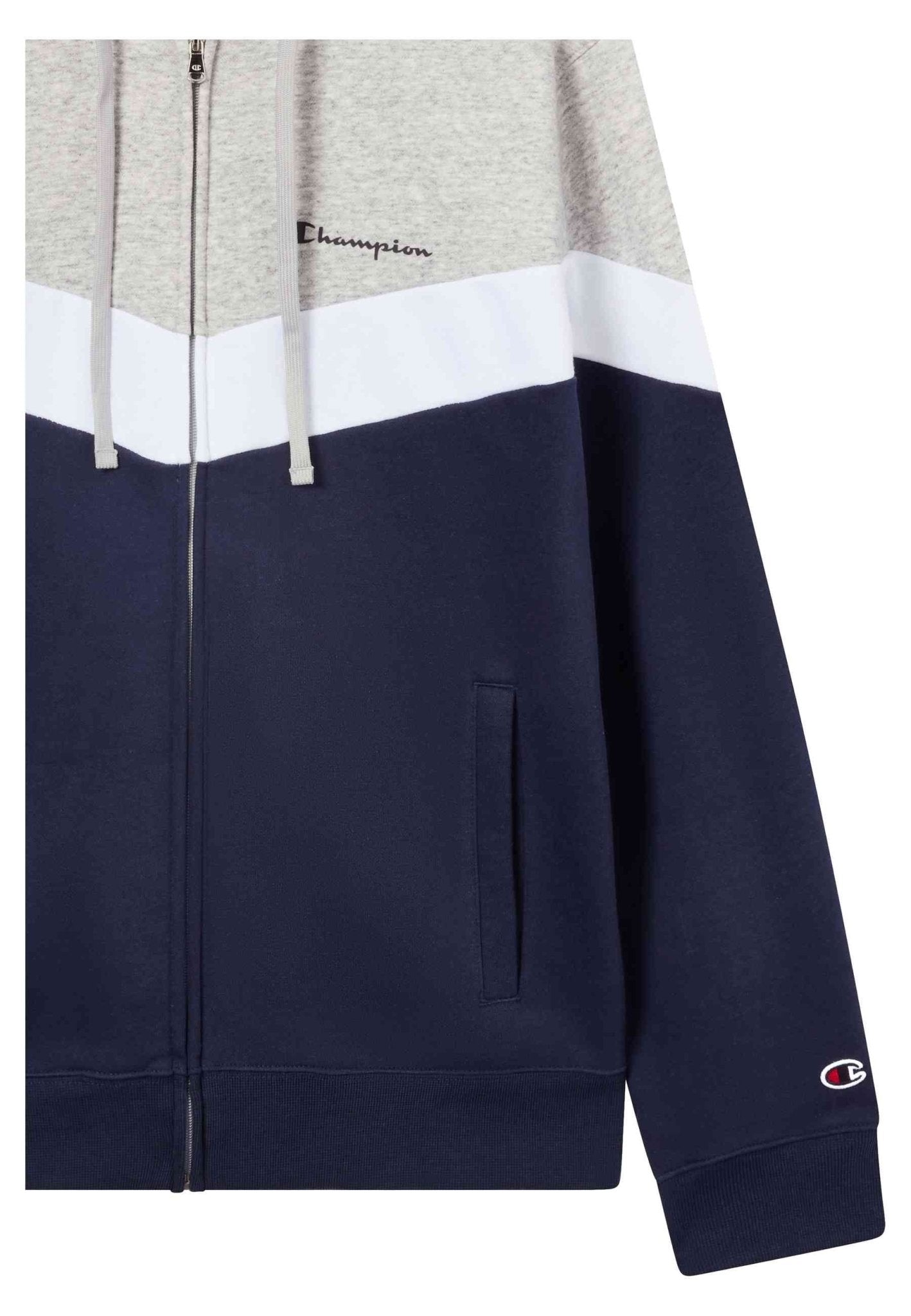 CHAQUETA CHAMPION GRIS CHEVRON HOODED ZIPPED JACKET - AREA ZERO