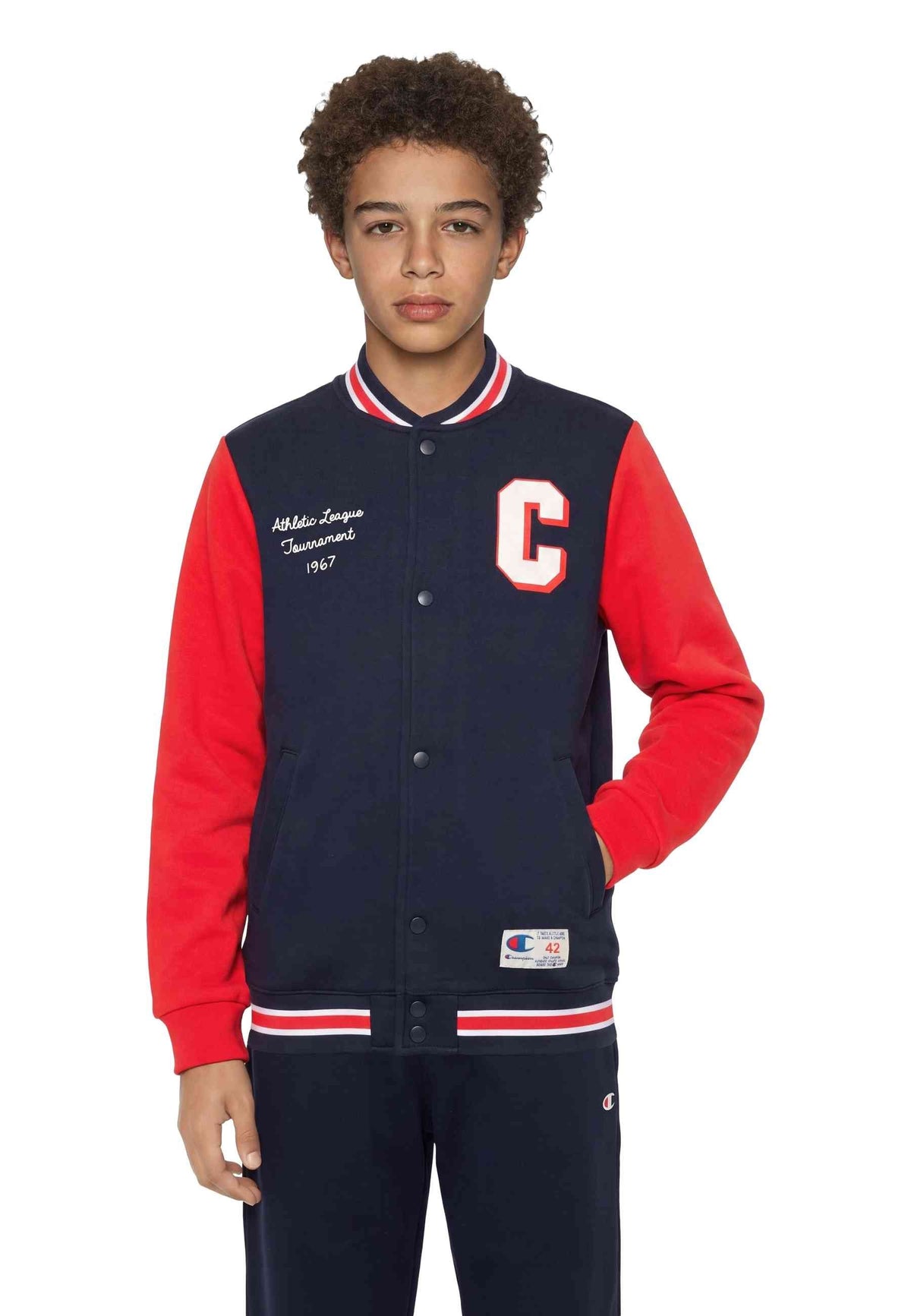 CHAQUETA CHAMPION JUNIOR MARINO BUTTONED BOMBER SWEATCHIRT
